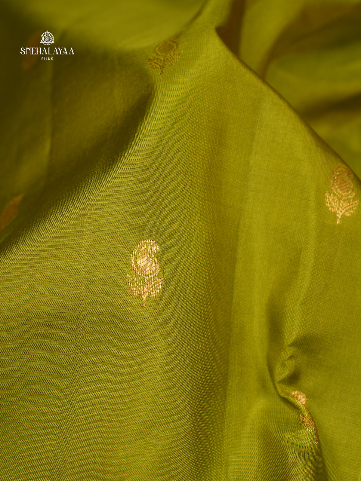Olive Green Gadwal Silk Saree