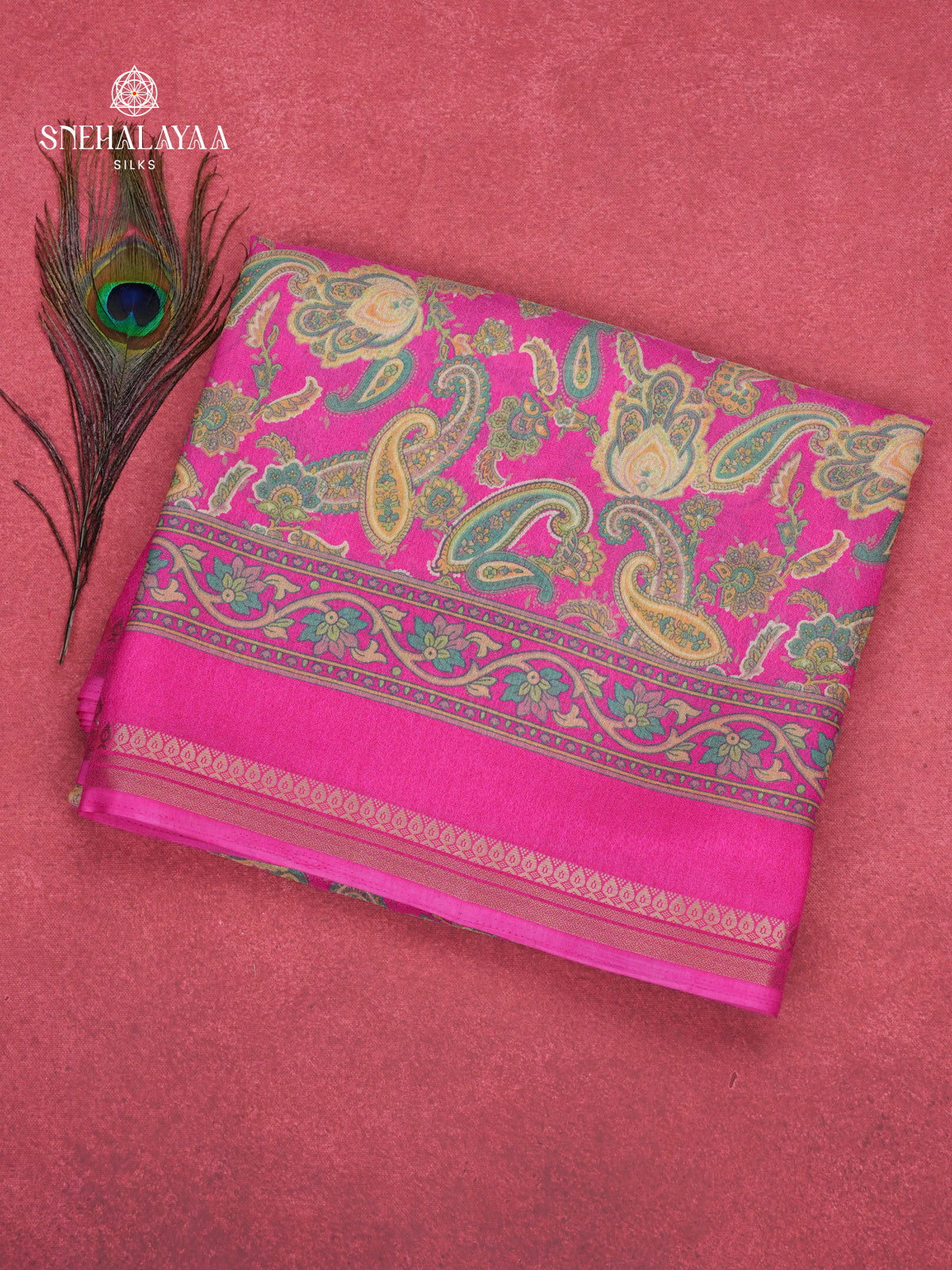 Rani Pink Chiffon Saree