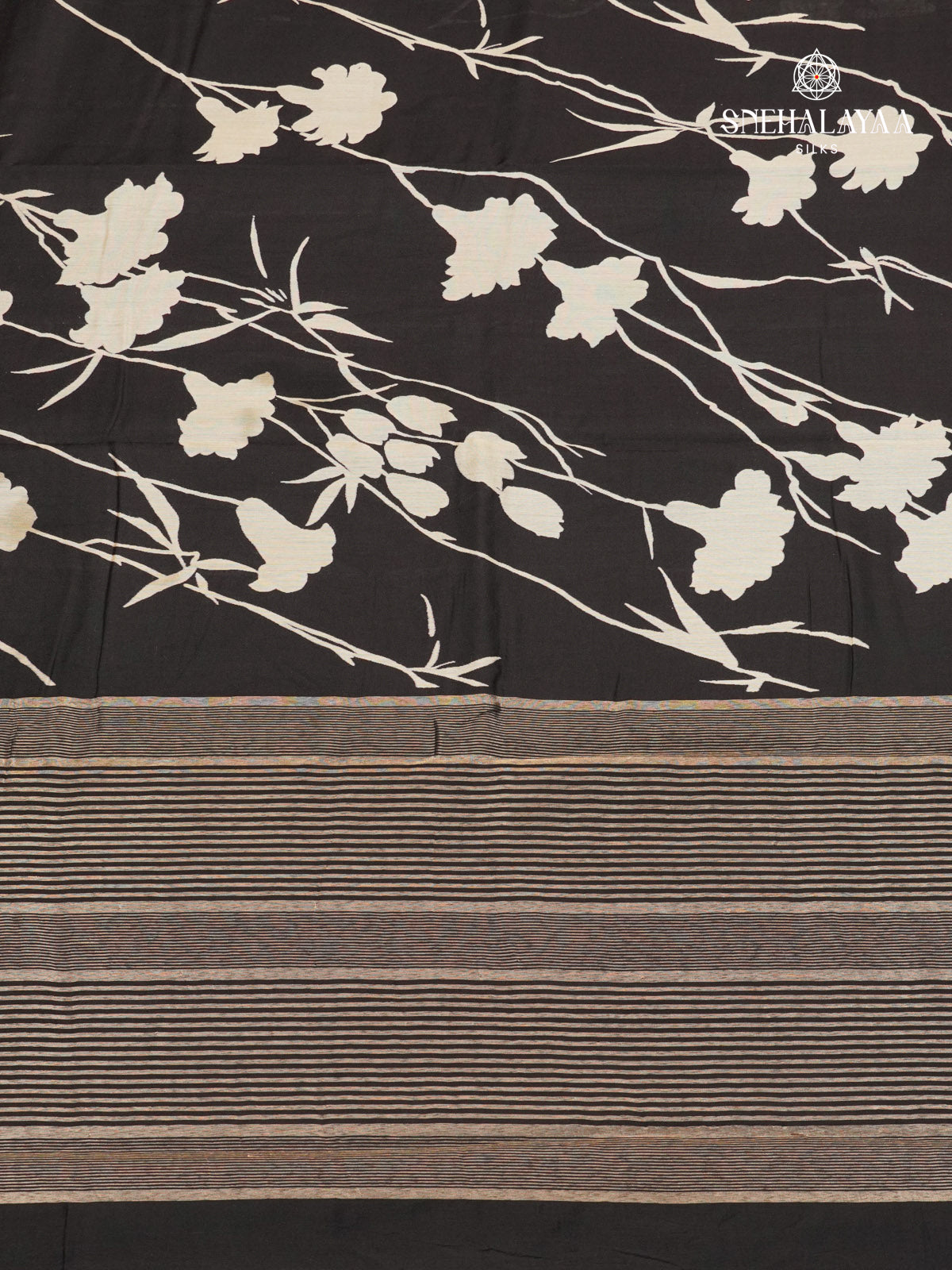 Black Chanderi Saree