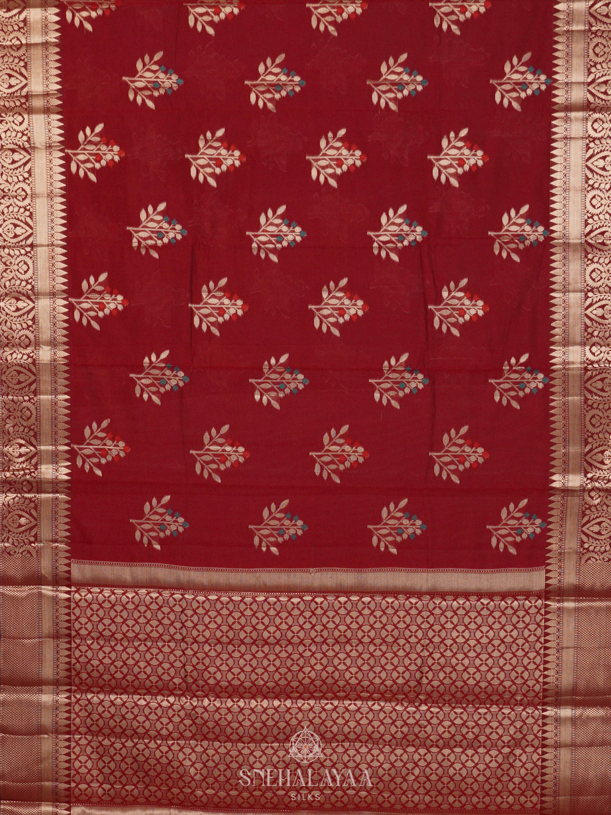 Maroon Banaras Silk Saree