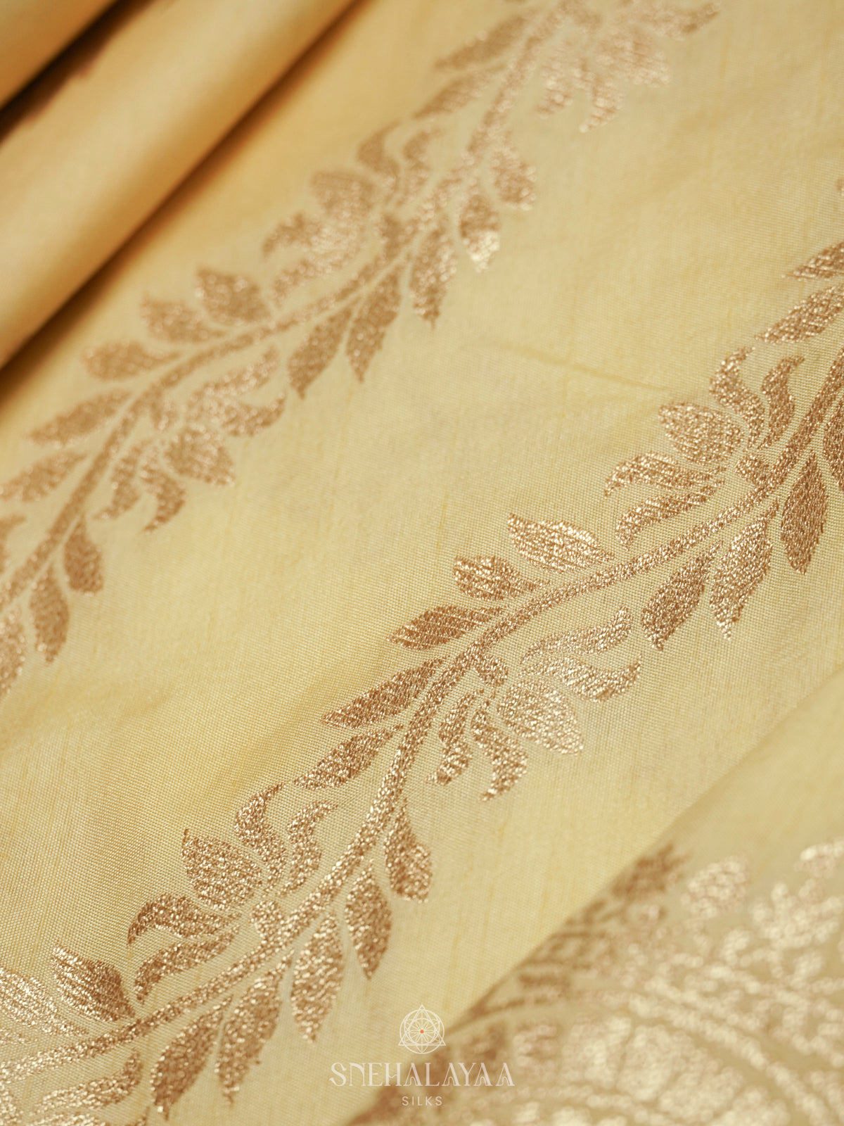 Pastel Yellow Banaras Saree