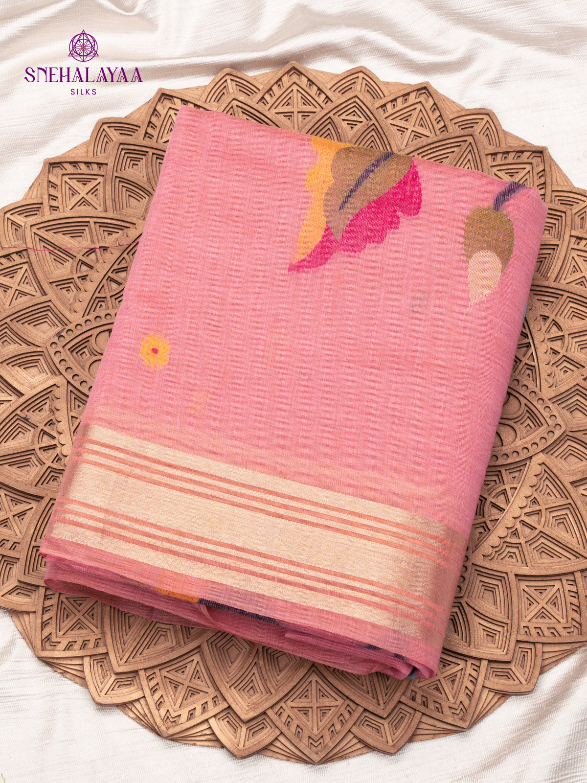 Tulip Pink Munga Cotton Saree