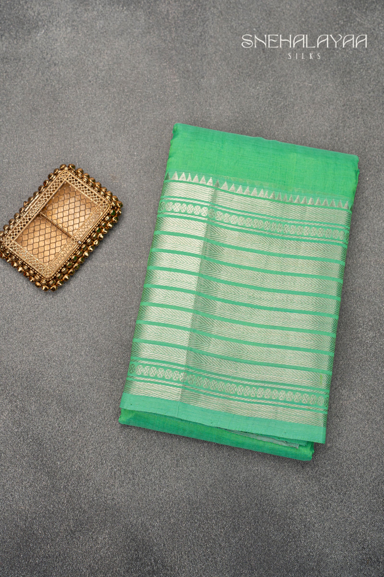 Green Mangalgiri Silk Saree