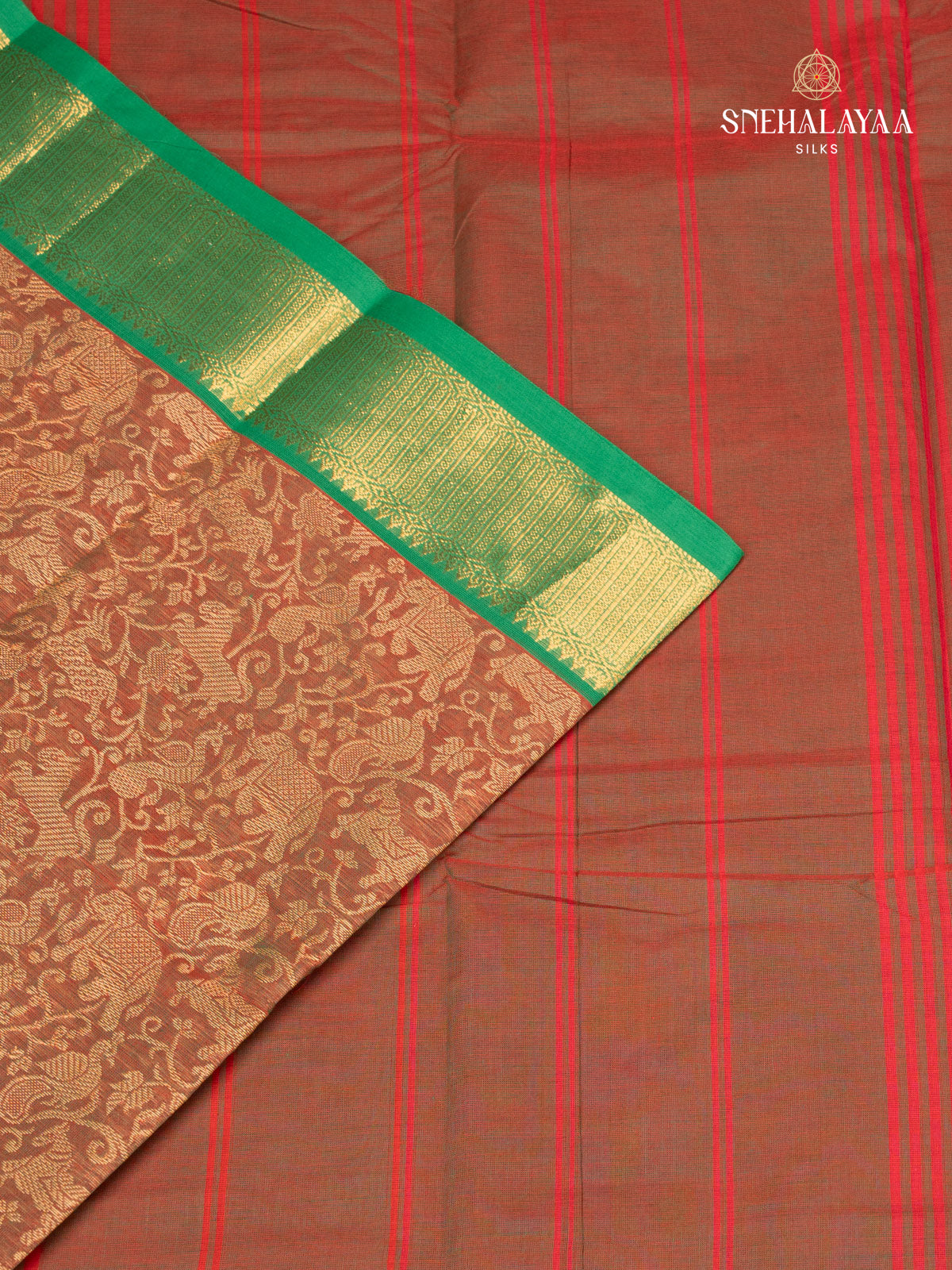 Brown Chettinad Cotton Saree