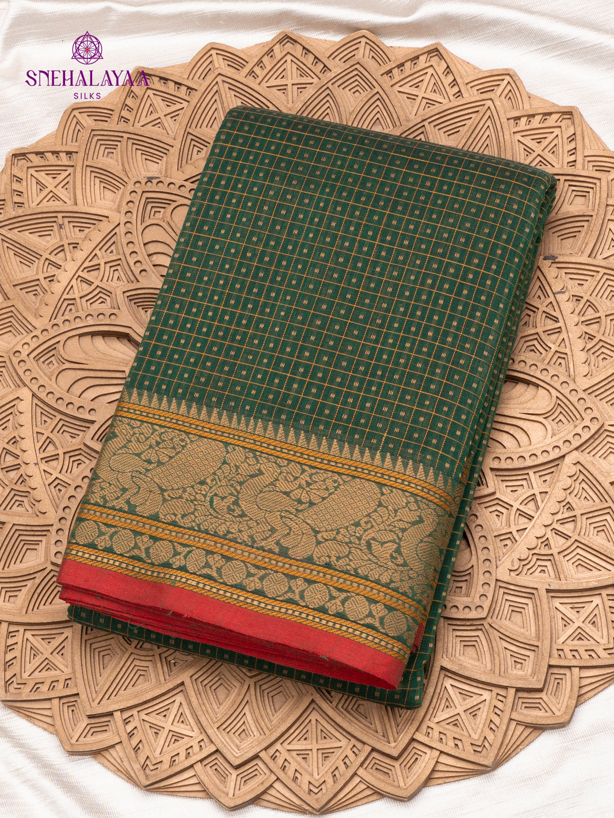 Green Pure Kanchi Cotton Saree