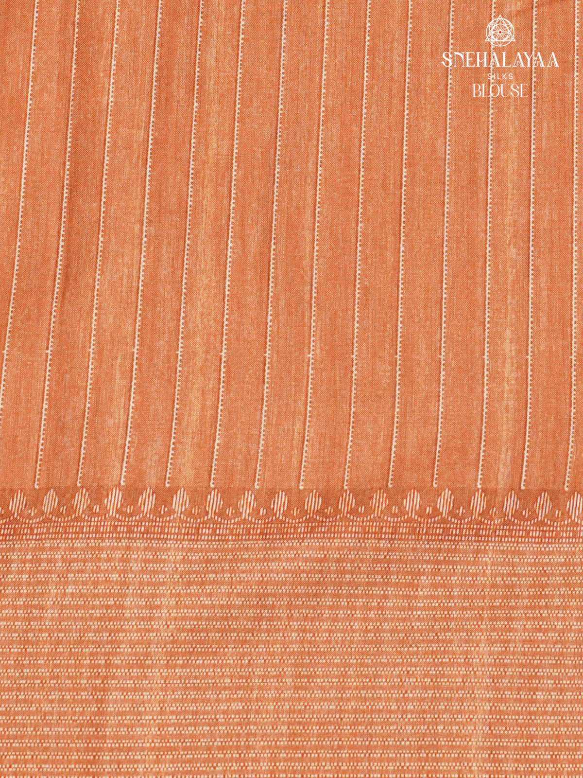 Beige With Orange Border Tussar Saree