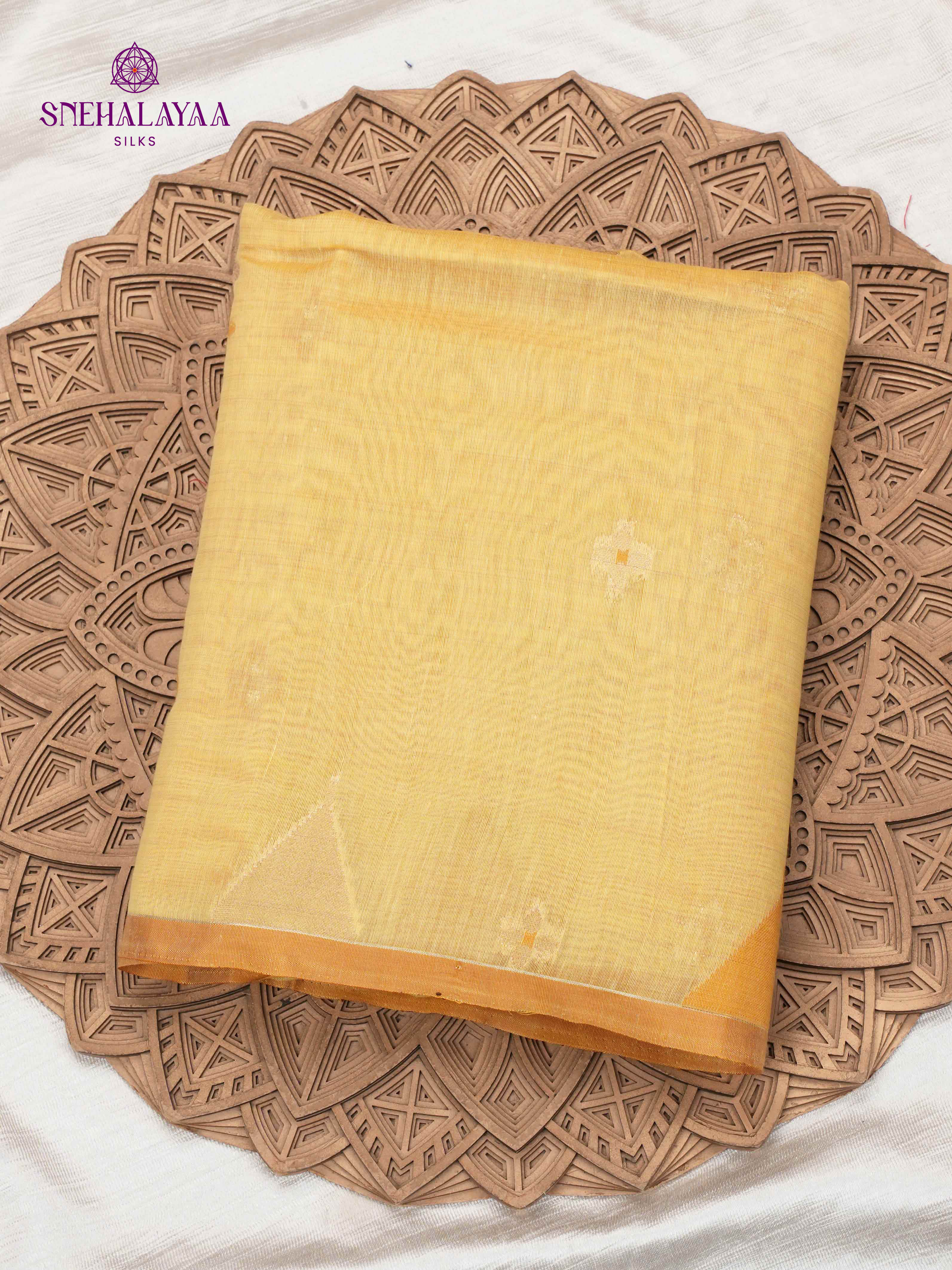 Yellow Munga Cotton Saree