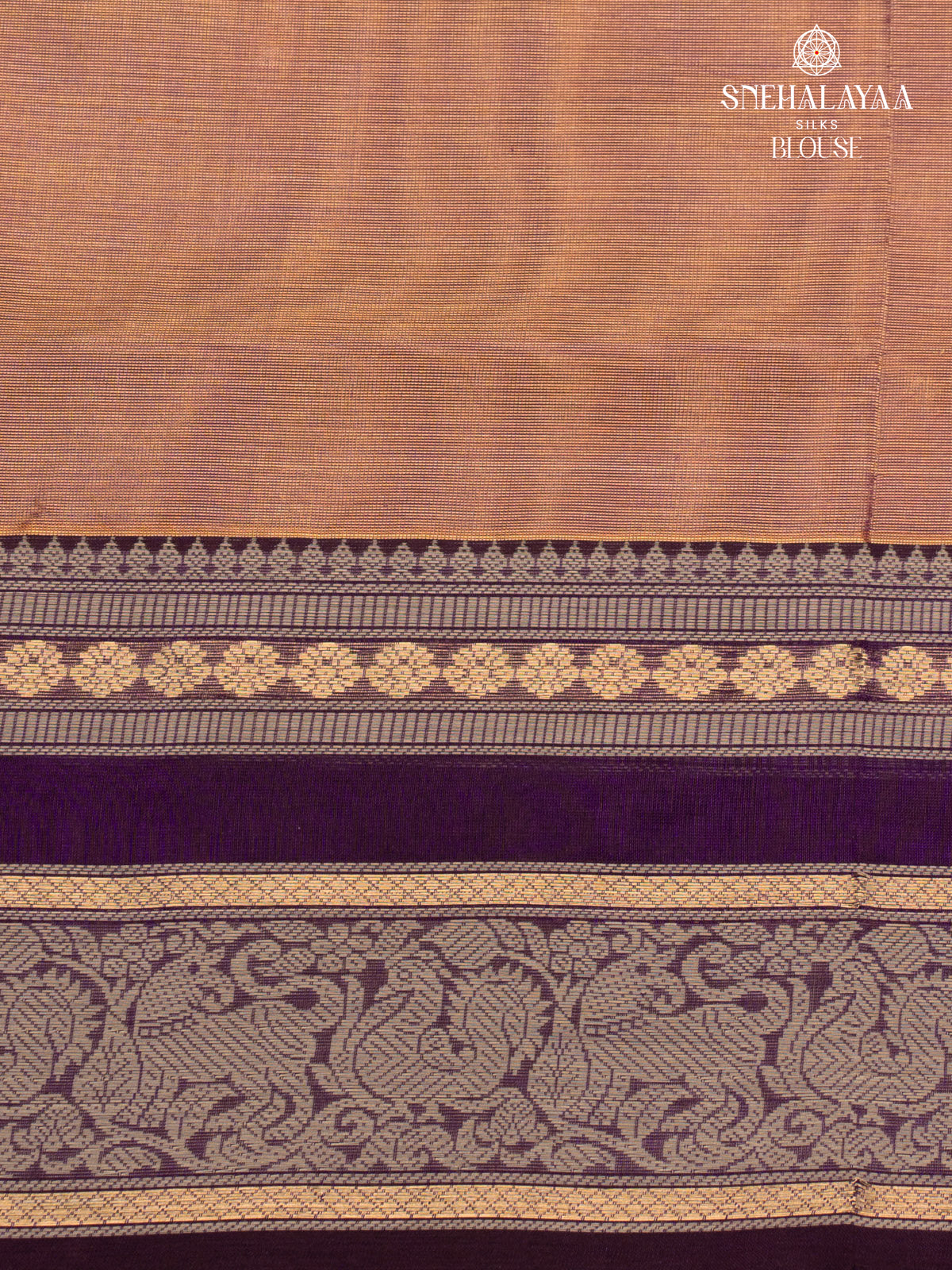 Metallic Brown Tissue Silk Cotton Saree