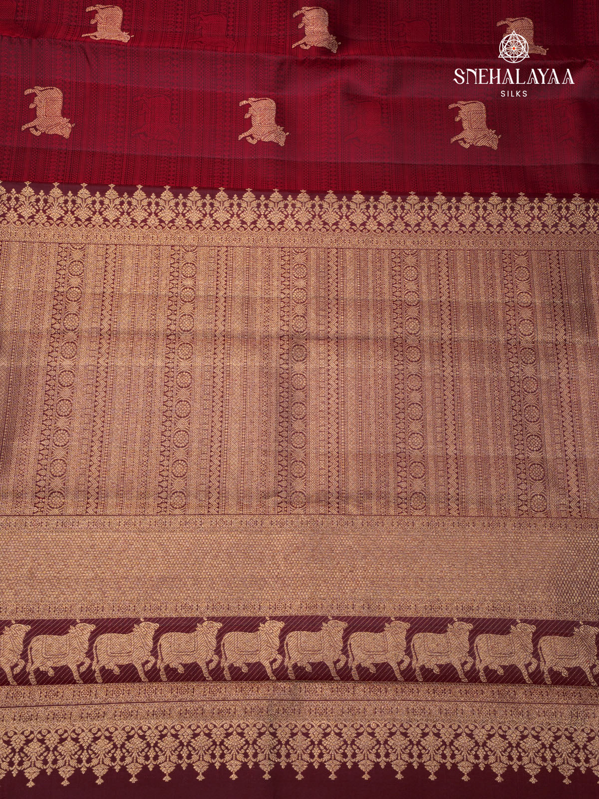 Maroon Kanjivaram Silk Saree