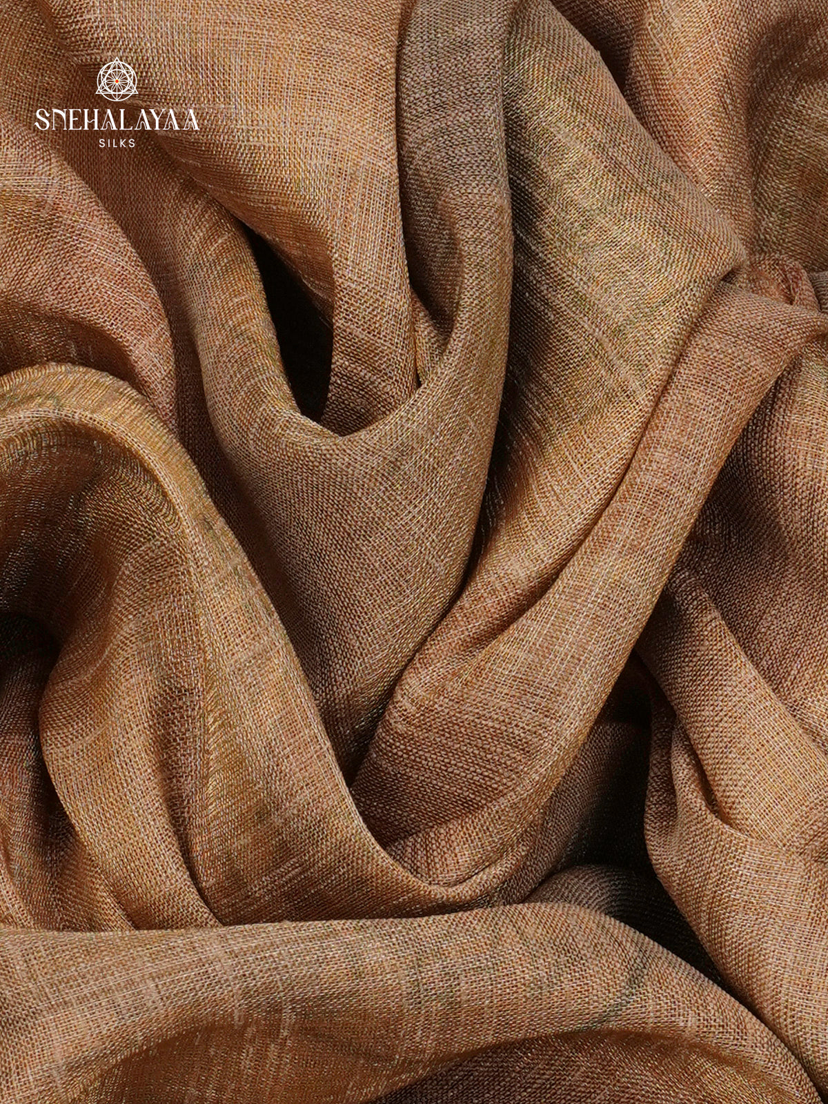 Pale Orange Linen Tissue Saree