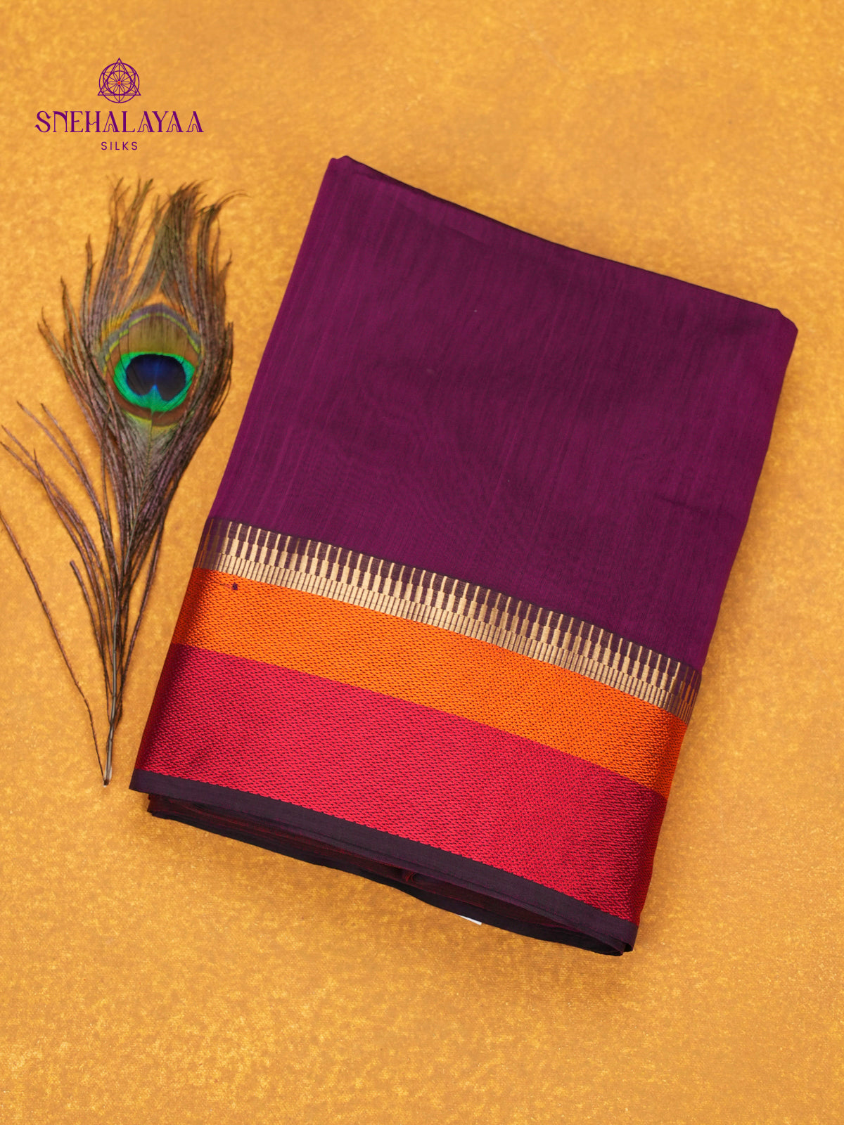 Magenta Maheshwari Silk Cotton Saree