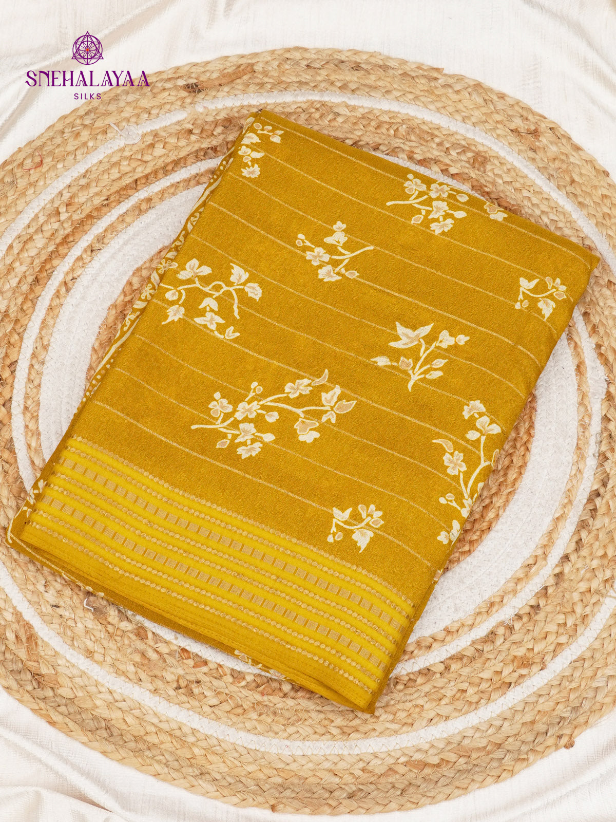 Mustard Yellow Dola Silk Saree