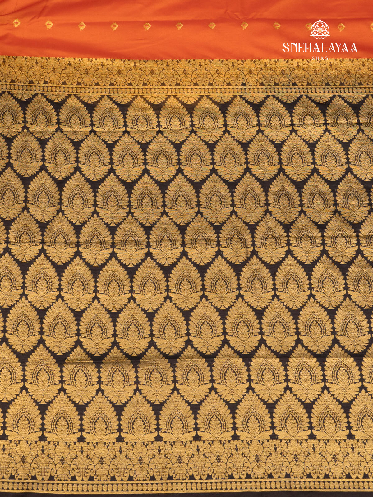 Orange Gadwal Silk Saree