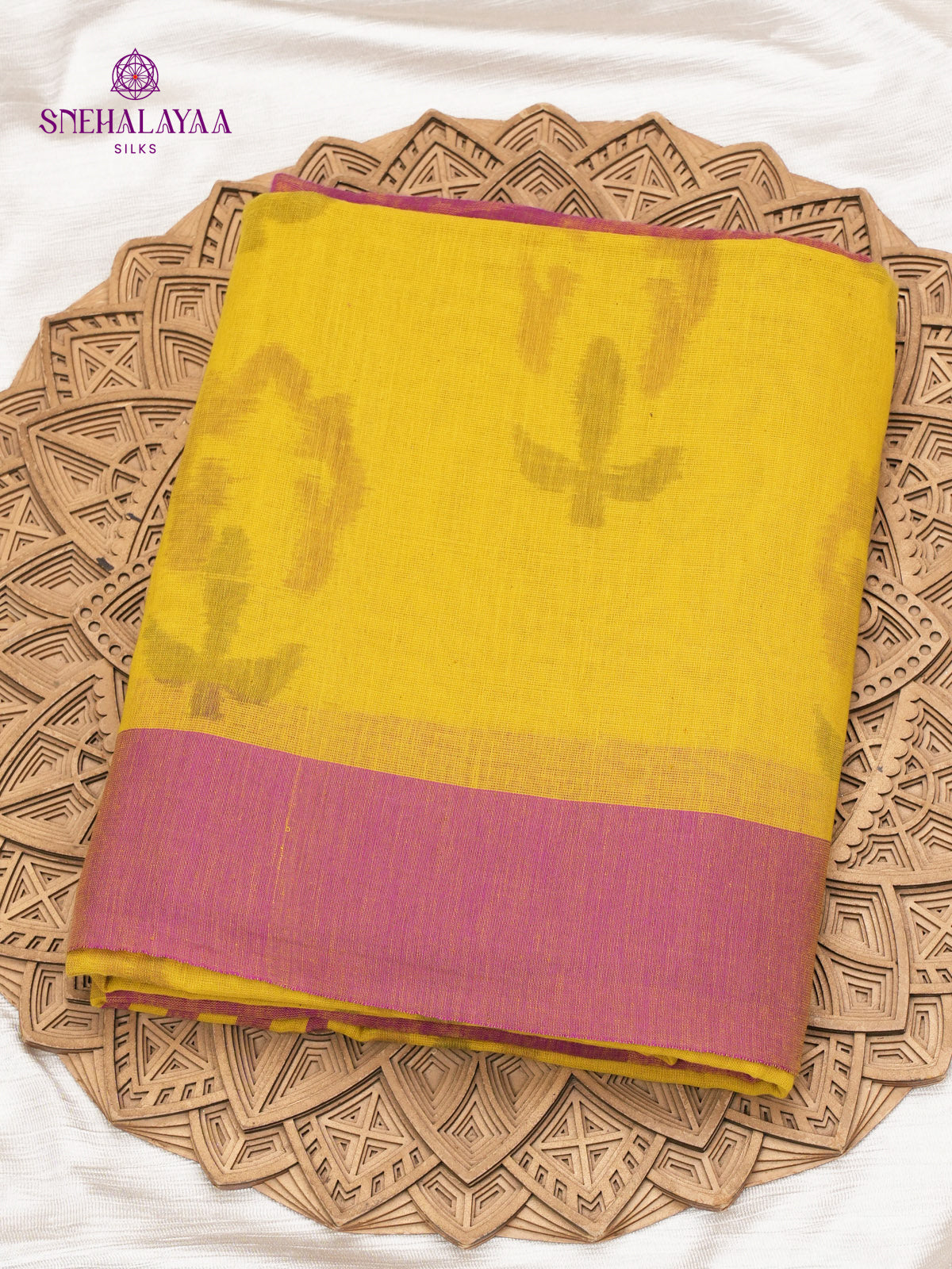 Mango Yellow Khadi Cotton Saree