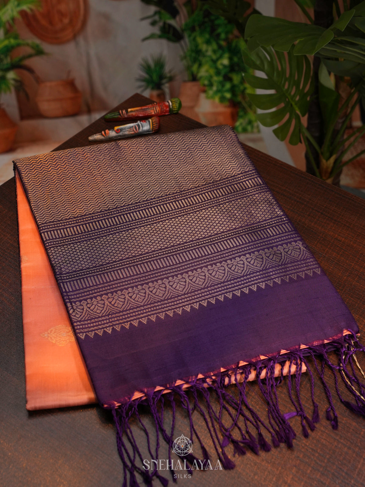 Peach Soft Silk Saree