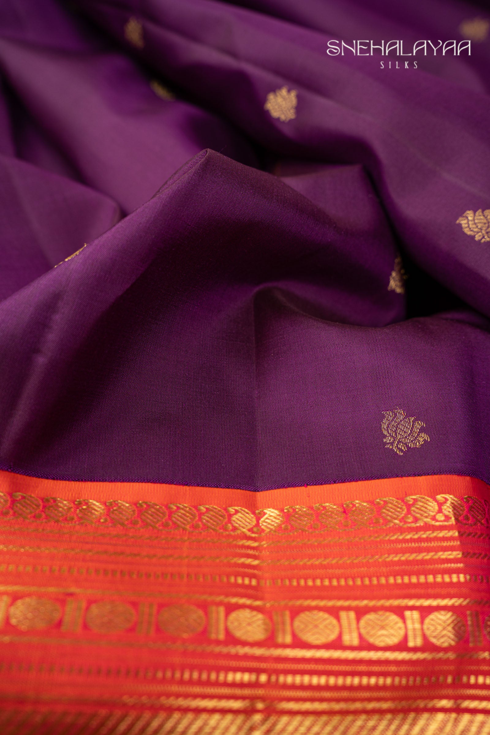 Violet Kancheevaram Silk Saree