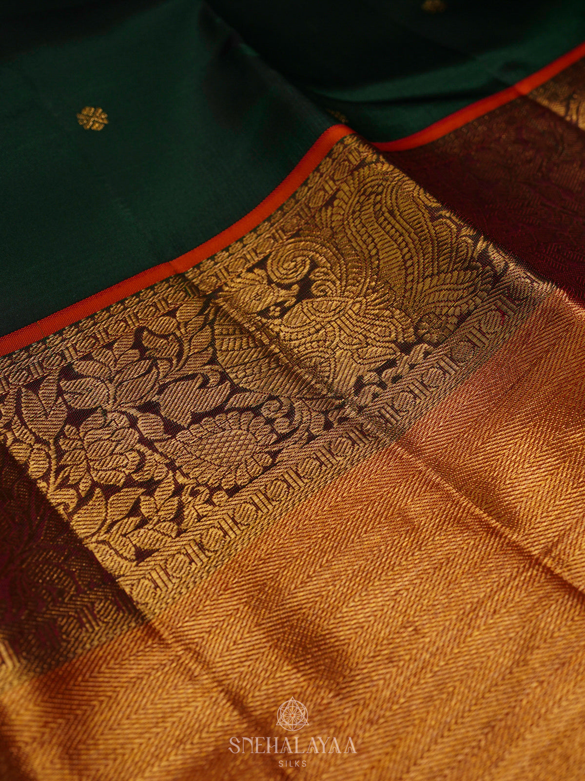 Forest Green Kanjivaram Silk Saree