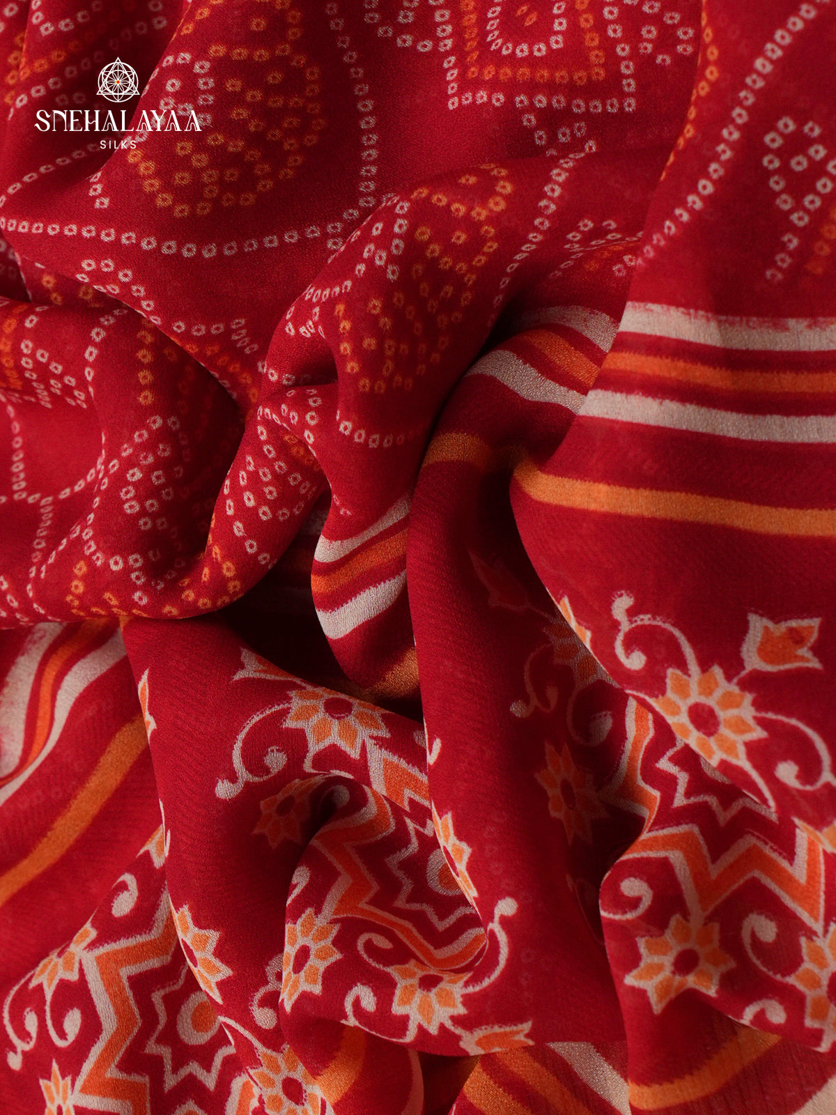 Ruby Red Chiffon Saree