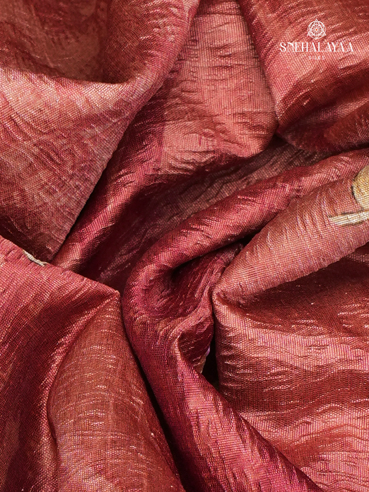 Rust Red Crush Embroidery Saree