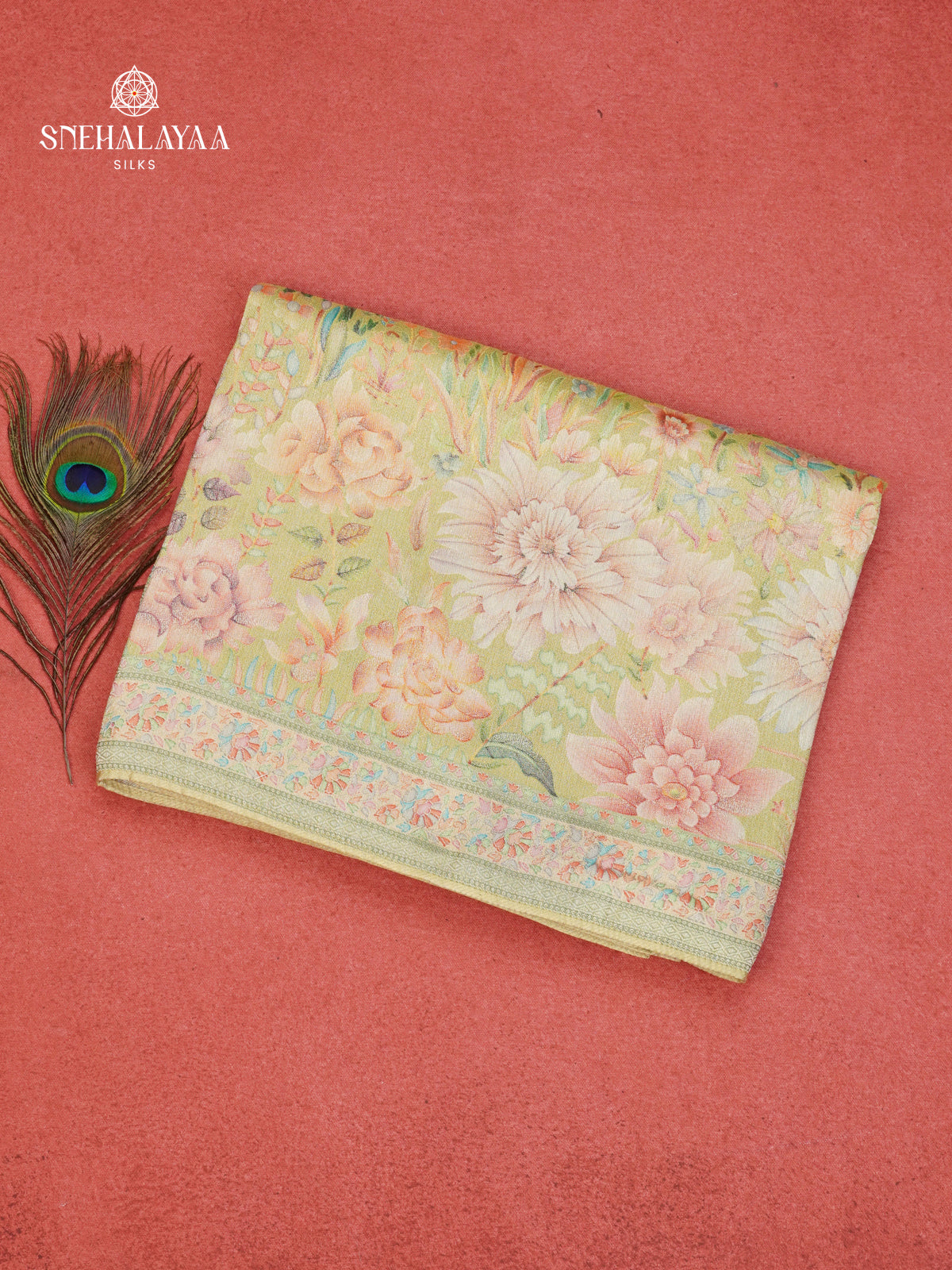 Pale Green Tissue Tussar Saree