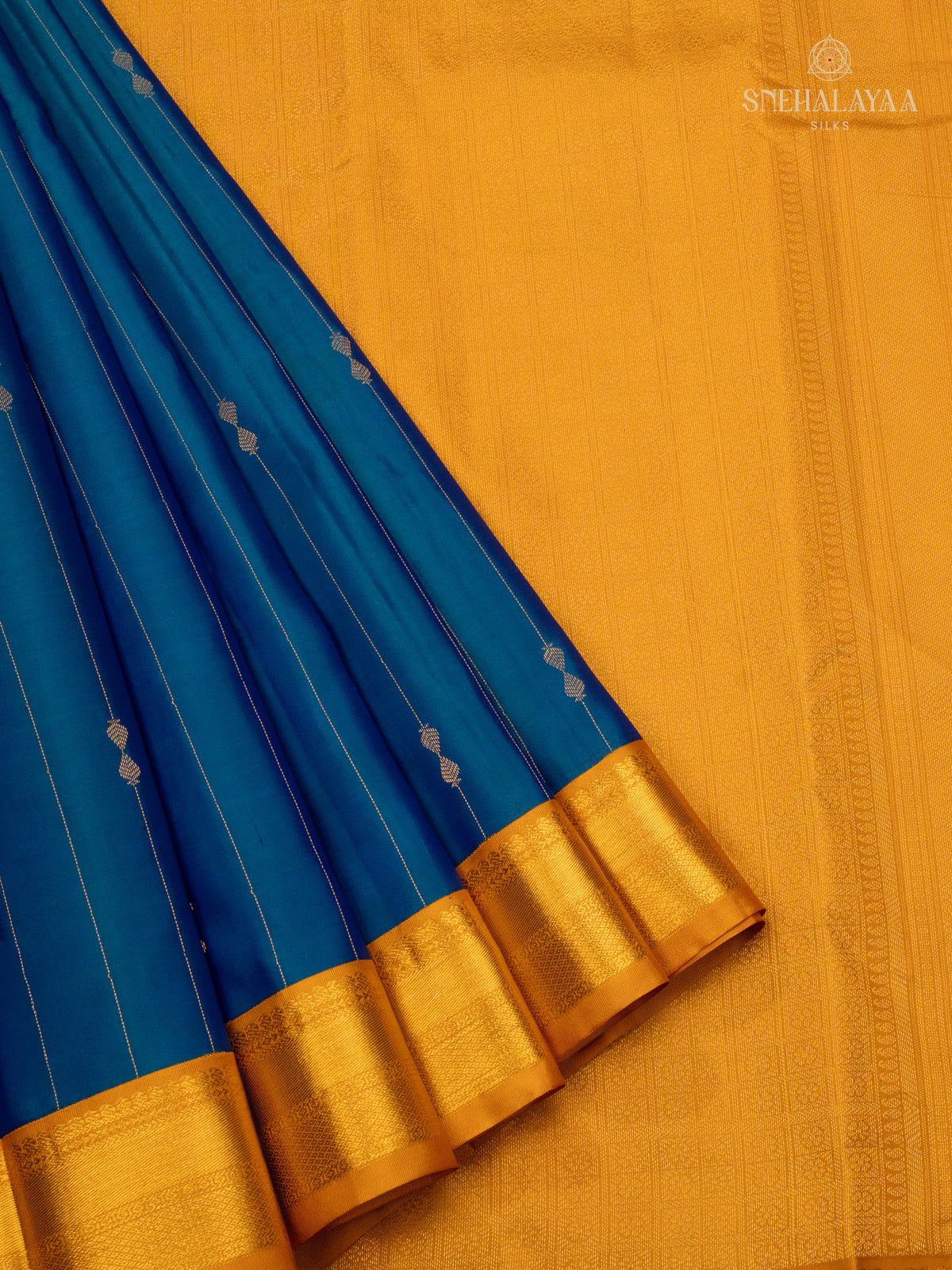 Blue Korvai Kanjivaram Silk Saree