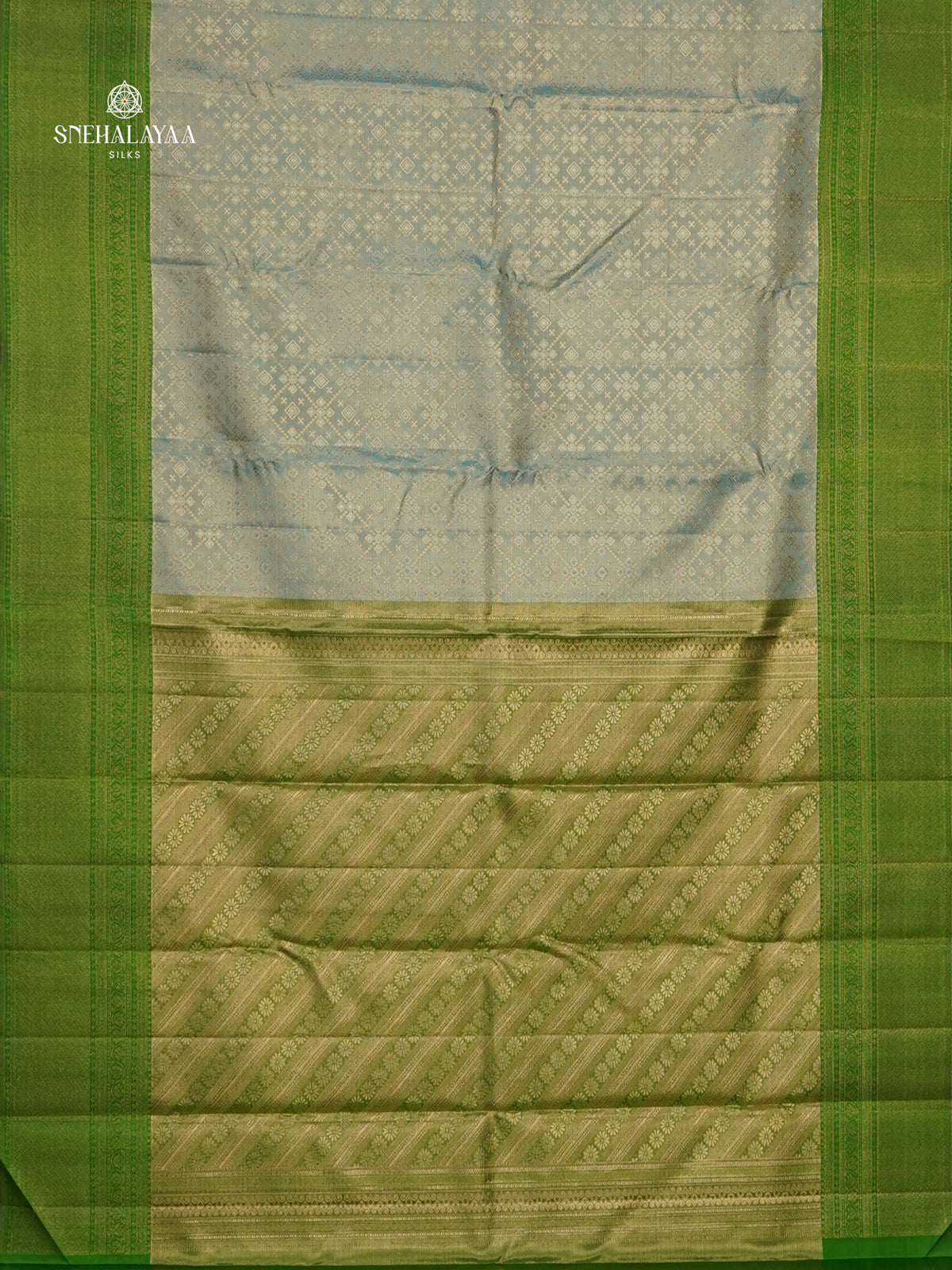 Seafoam Green Kanjivaram Silk Saree