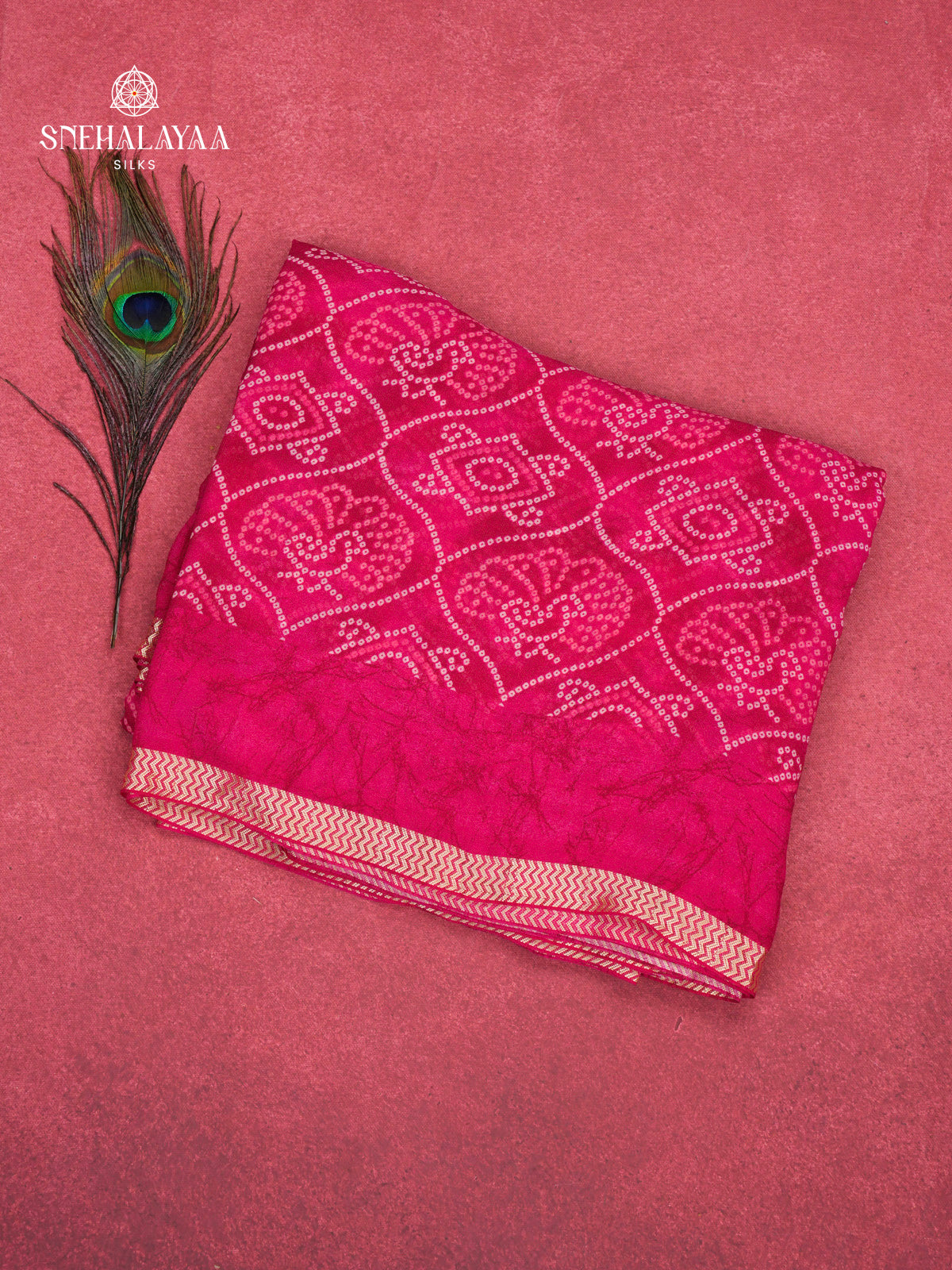 Rani Pink Chiffon Saree
