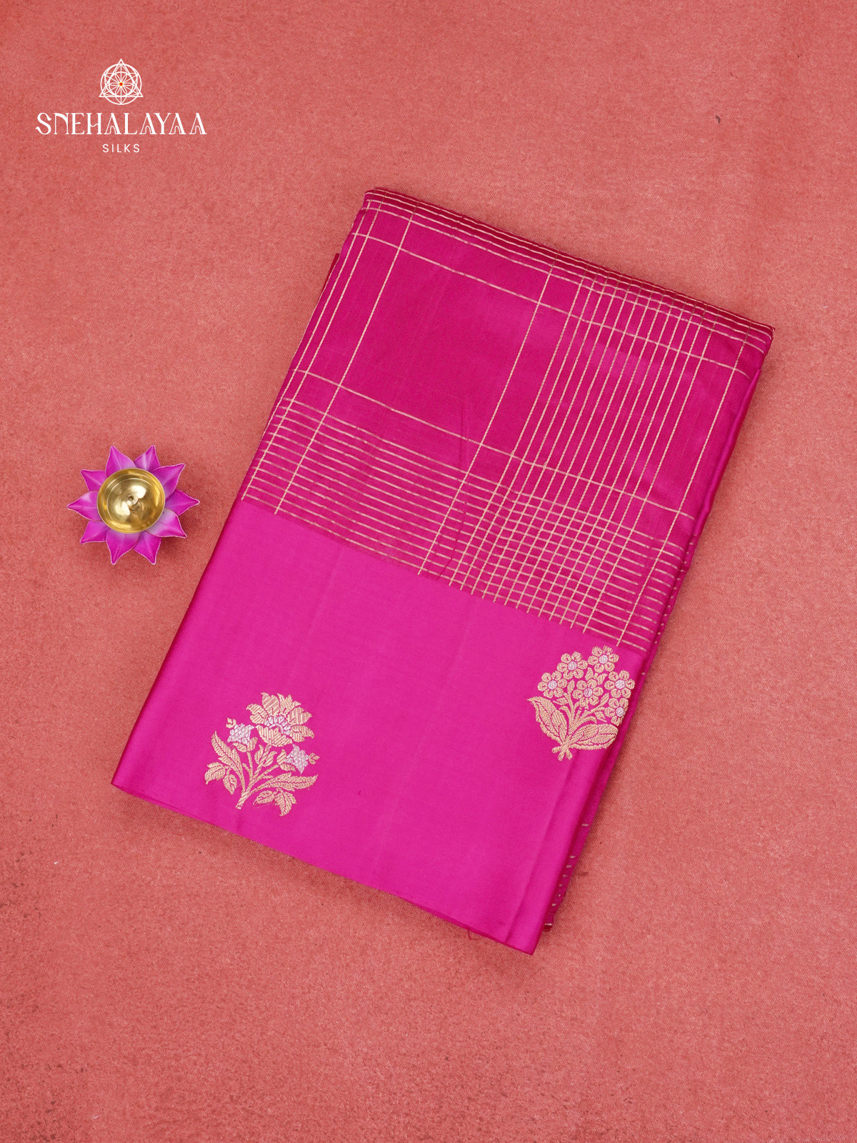 Pink Banras Poona Silk Saree