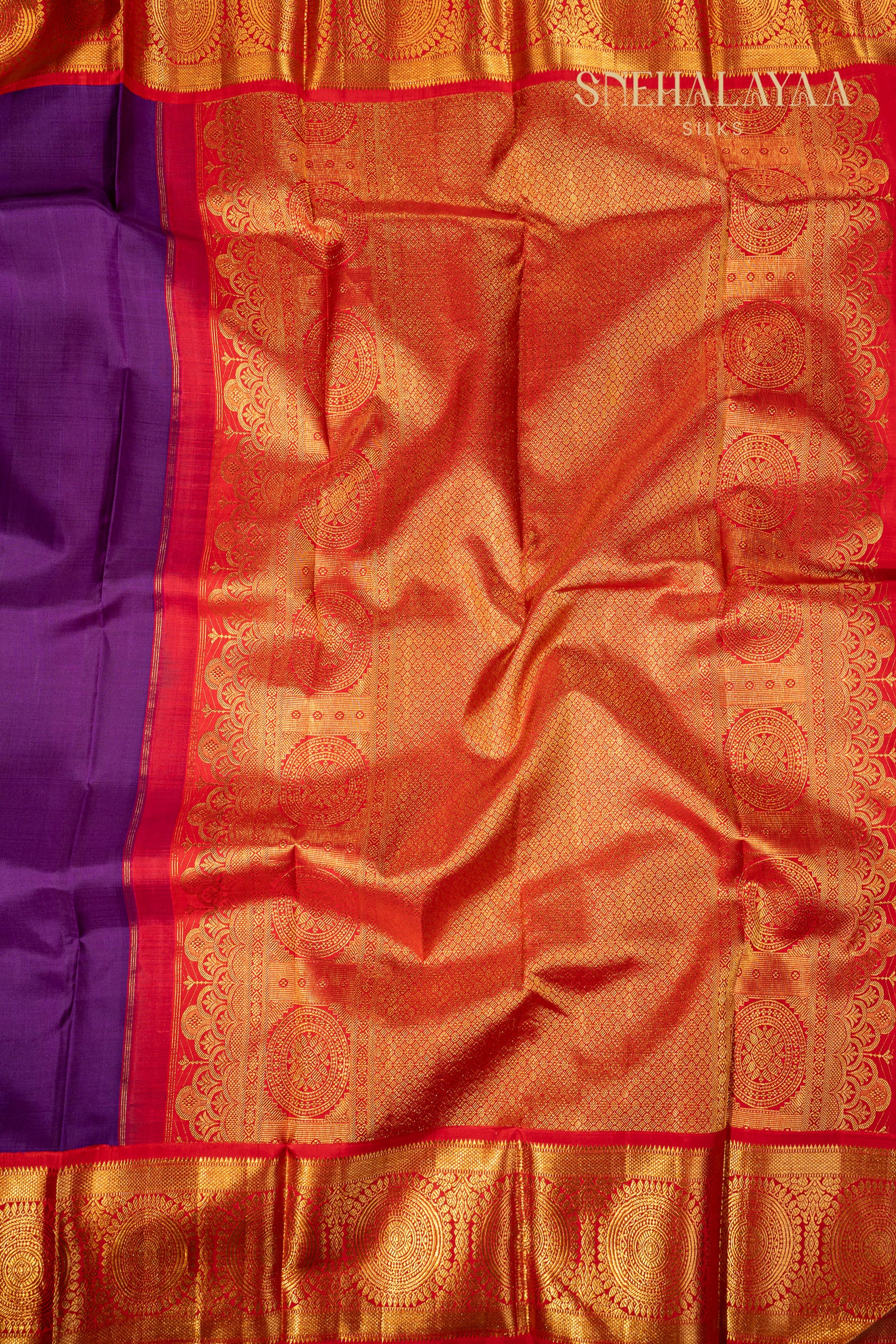 Violet Kancheevaram Silk Saree