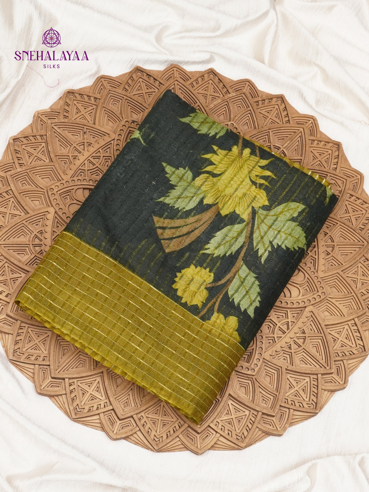 Black Bamboo Silk Saree