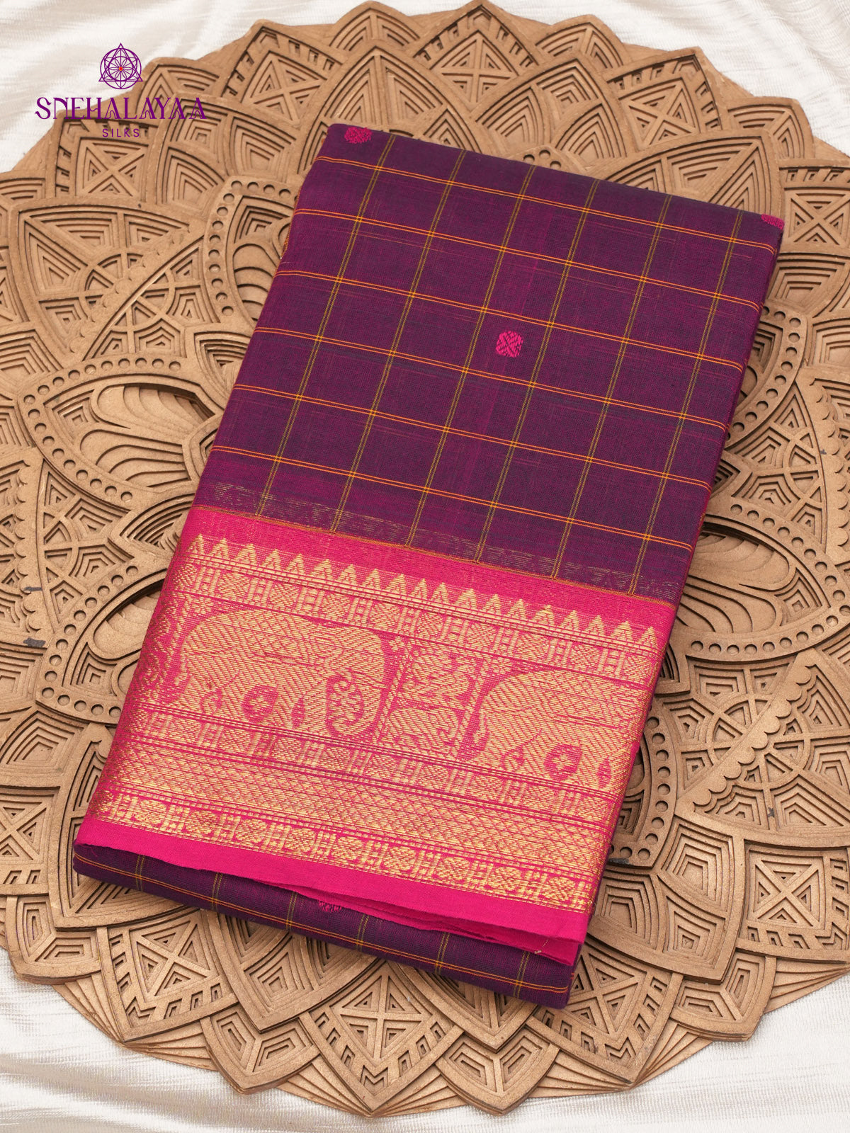 Purple Kanchi Cotton Saree