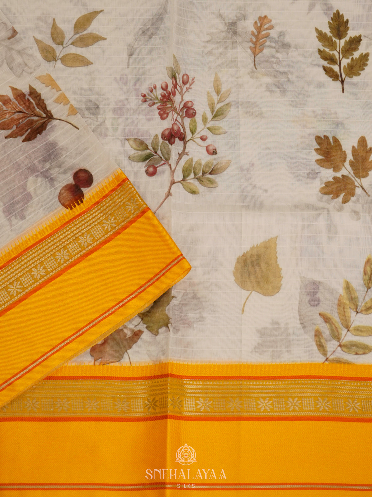 Off White Chanderi Saree