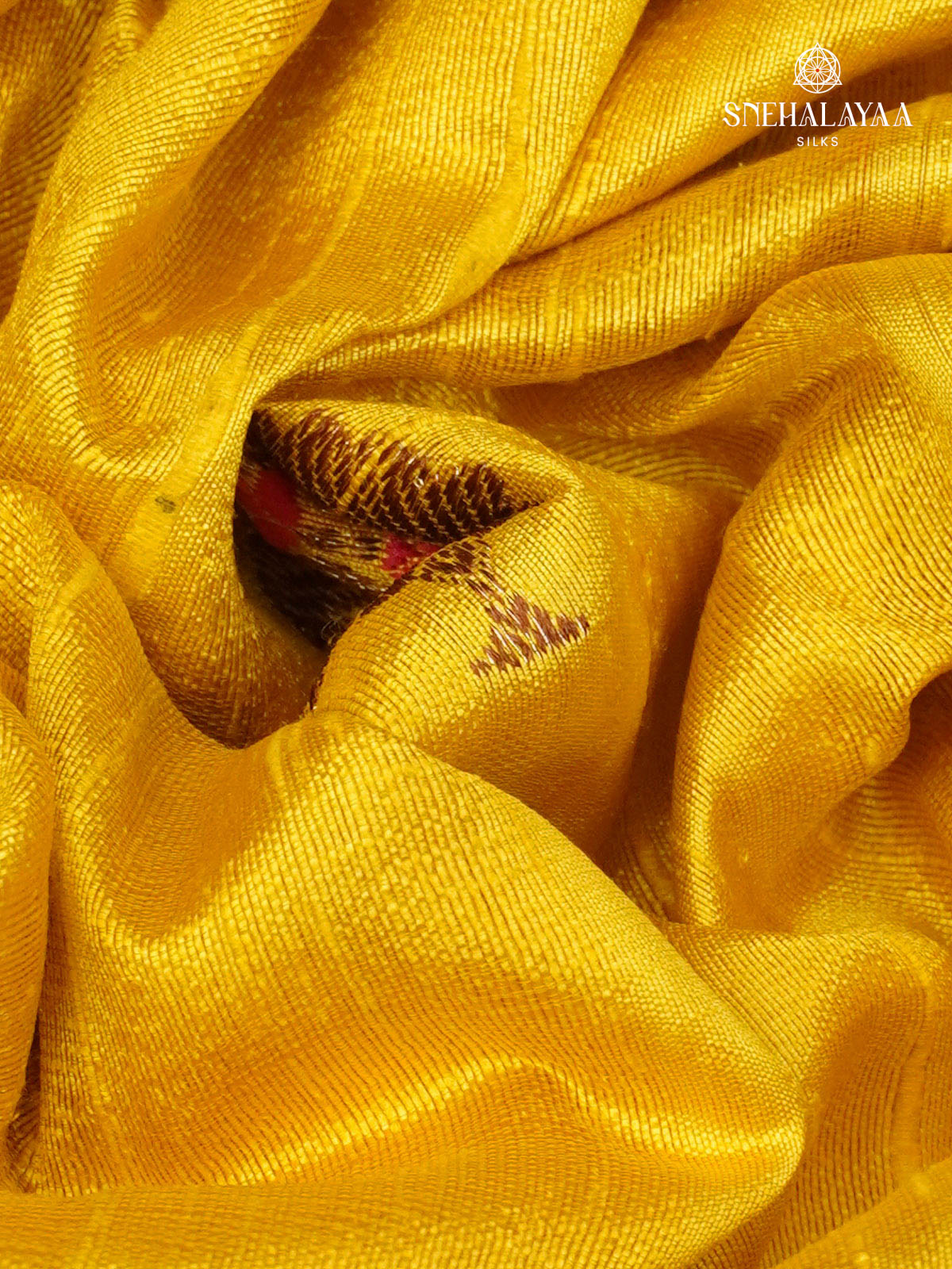 Mango Yellow Banaras Raw Silk Saree