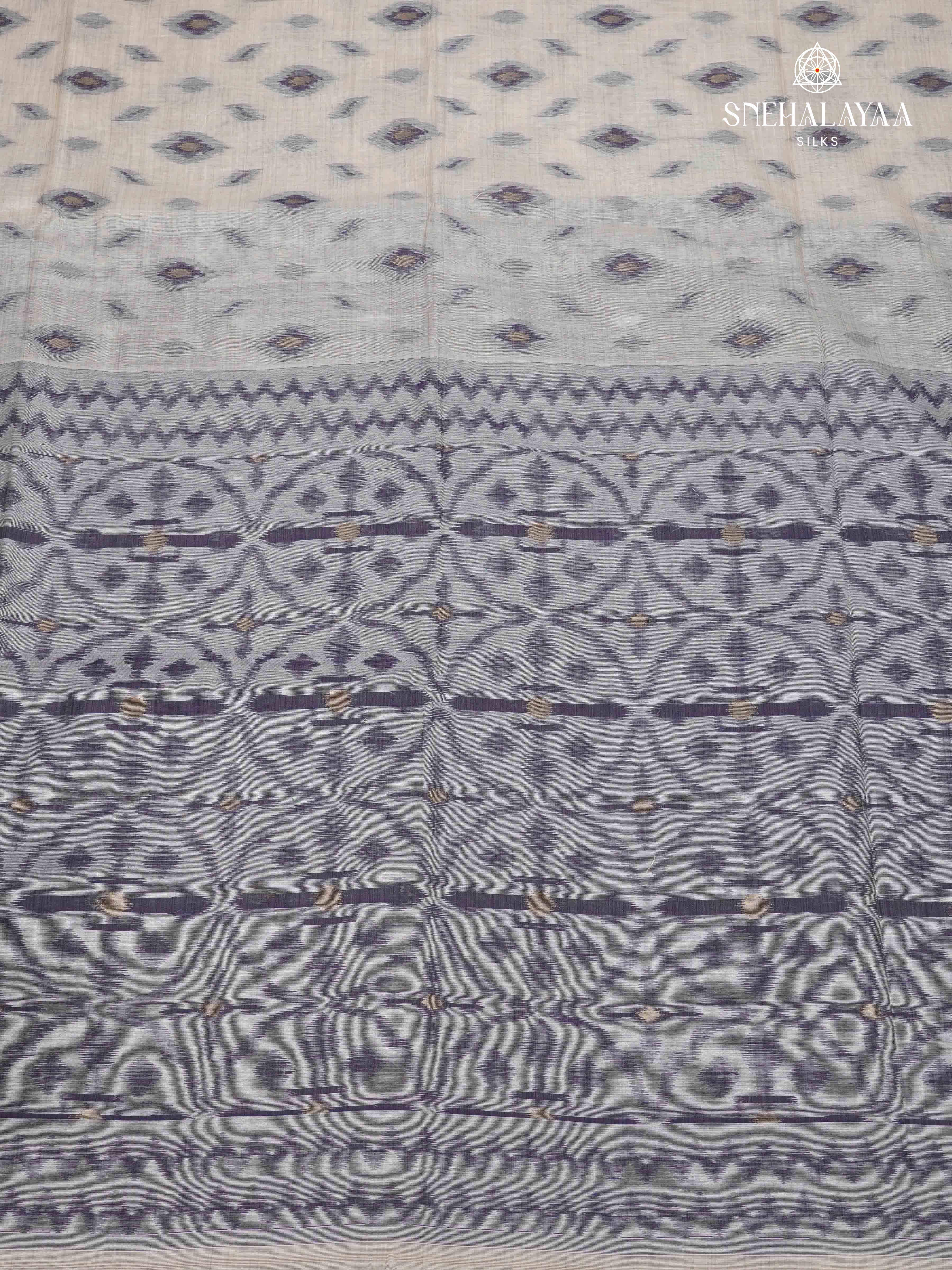 Off White Munga Cotton Saree