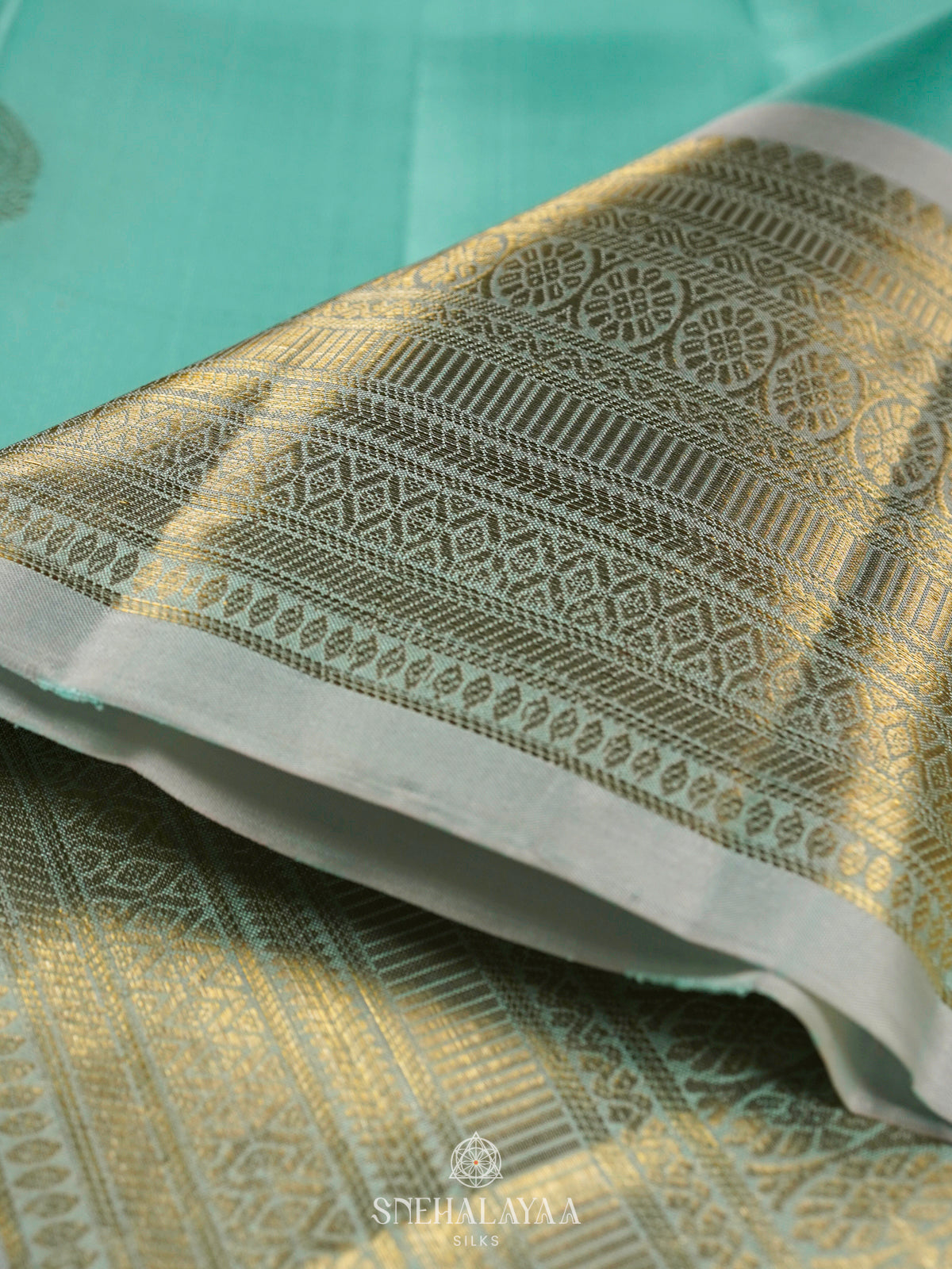 Seafoam Green Kanjivaram Silk Saree