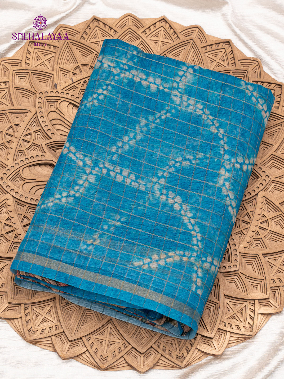 Blue Madhubani Saree