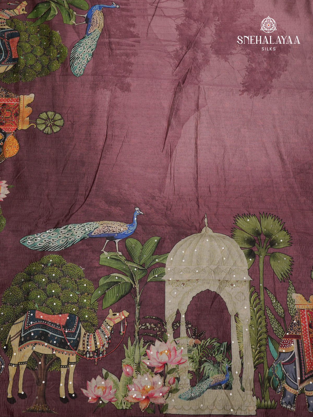 Burgundy Crush Embroidery Saree