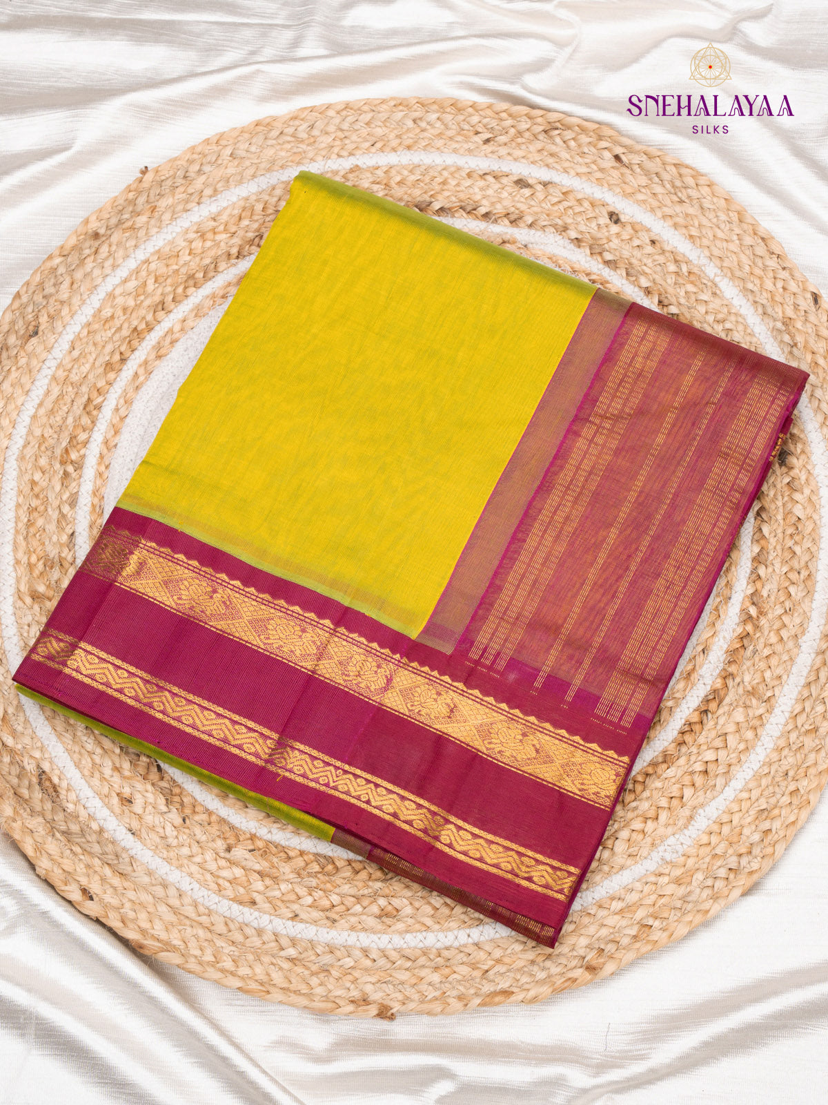 Yellow Silk Kanchi Cotton Saree