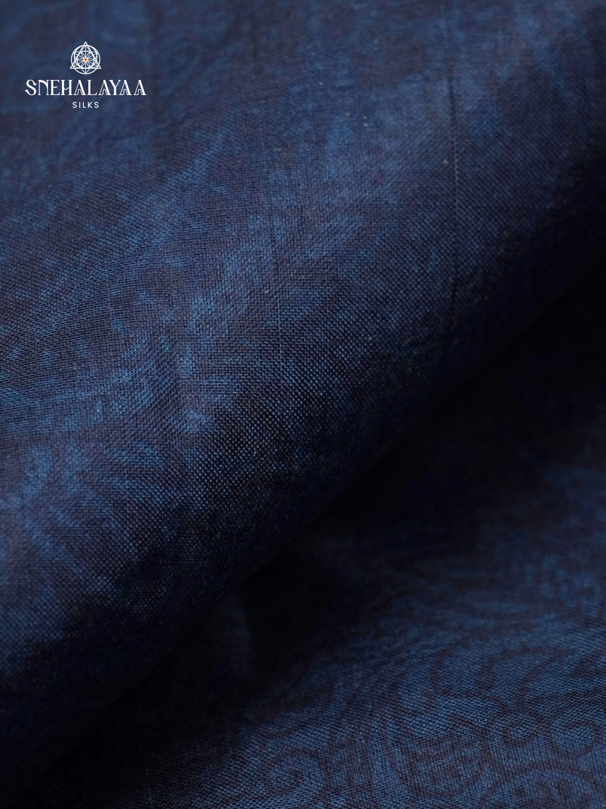 Navy Blue Printed Saree