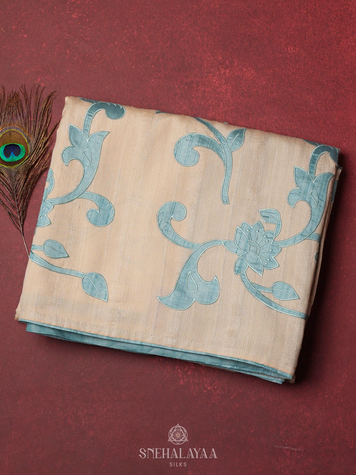 Cream Raw Silk Saree