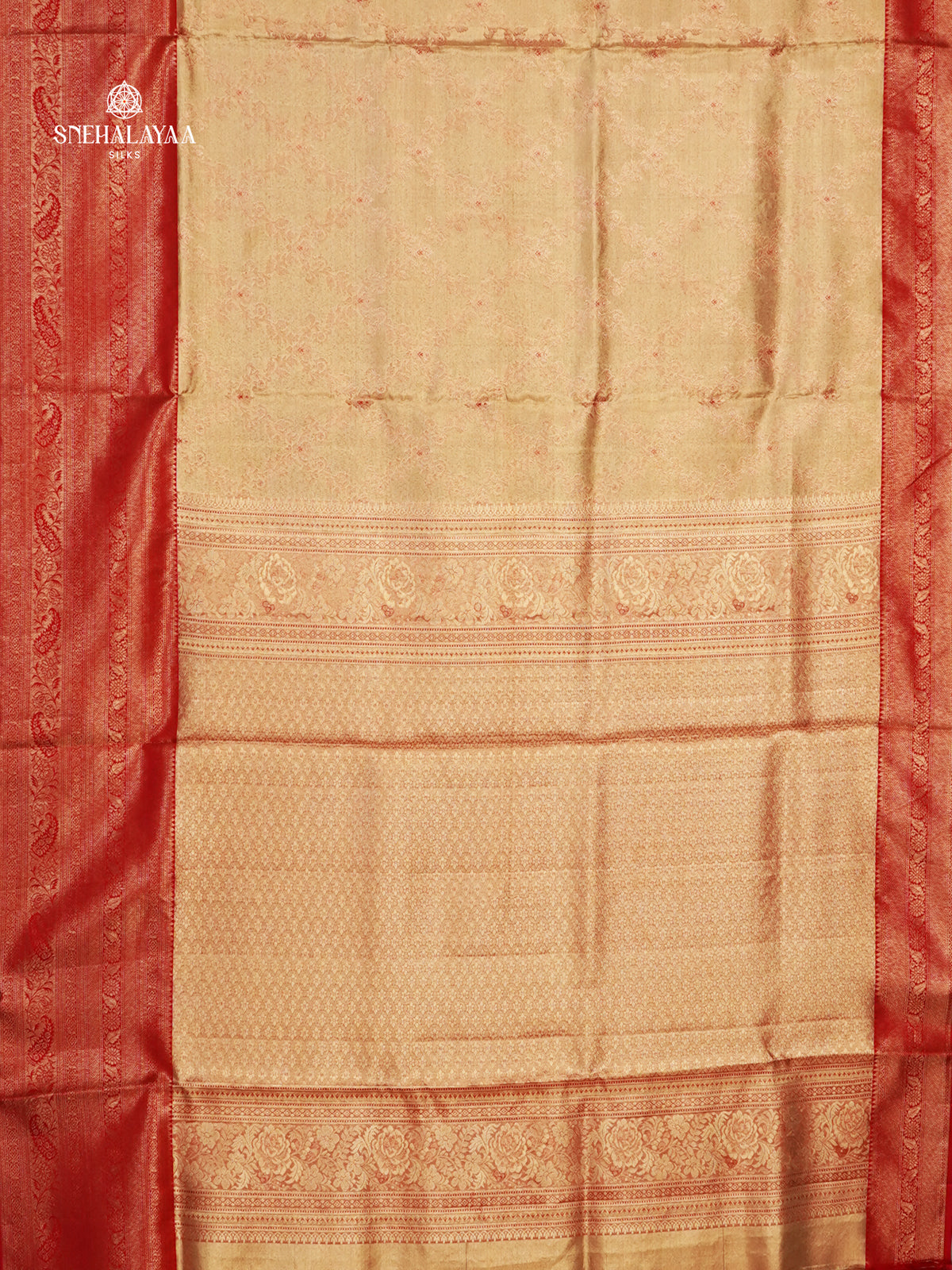 Golden Kanjivaram Silk Saree