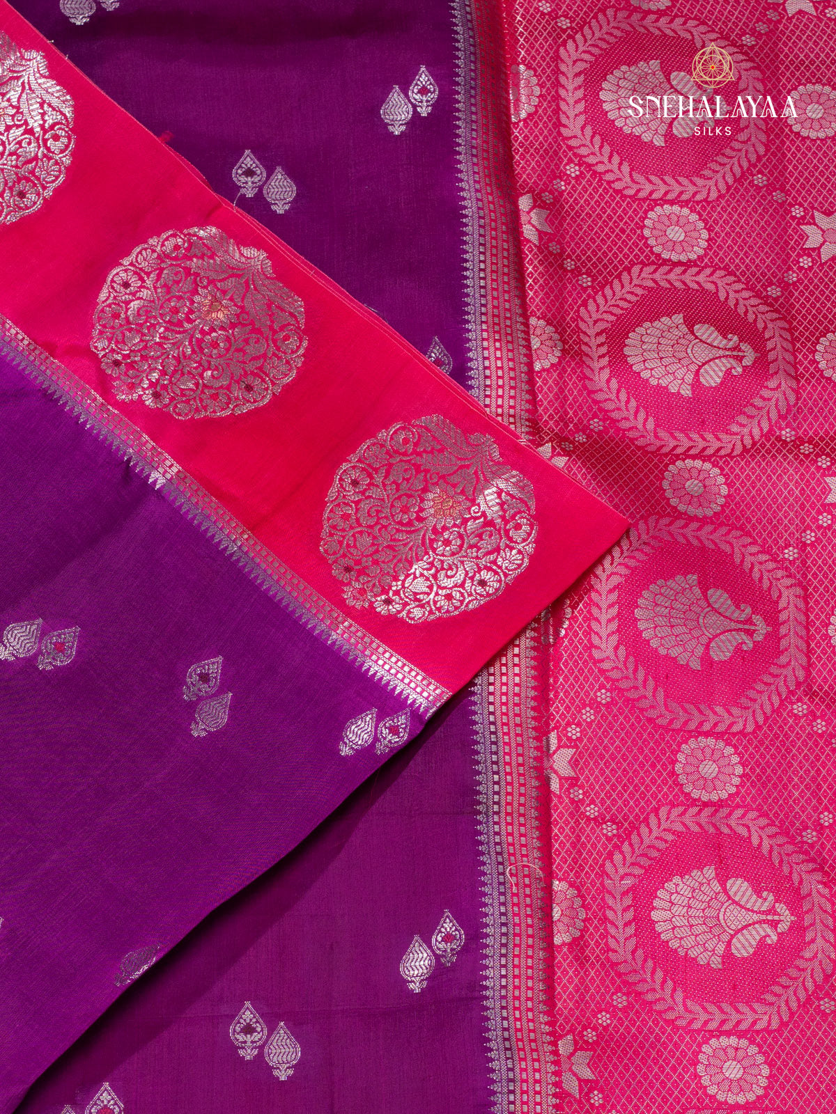 Purple Banaras Dupion Saree