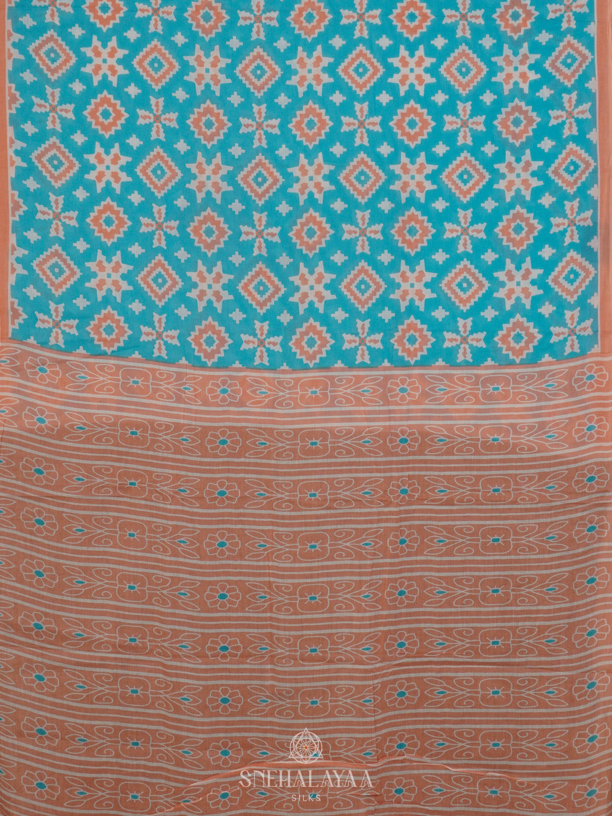 Blue Jaipur Cotton Saree