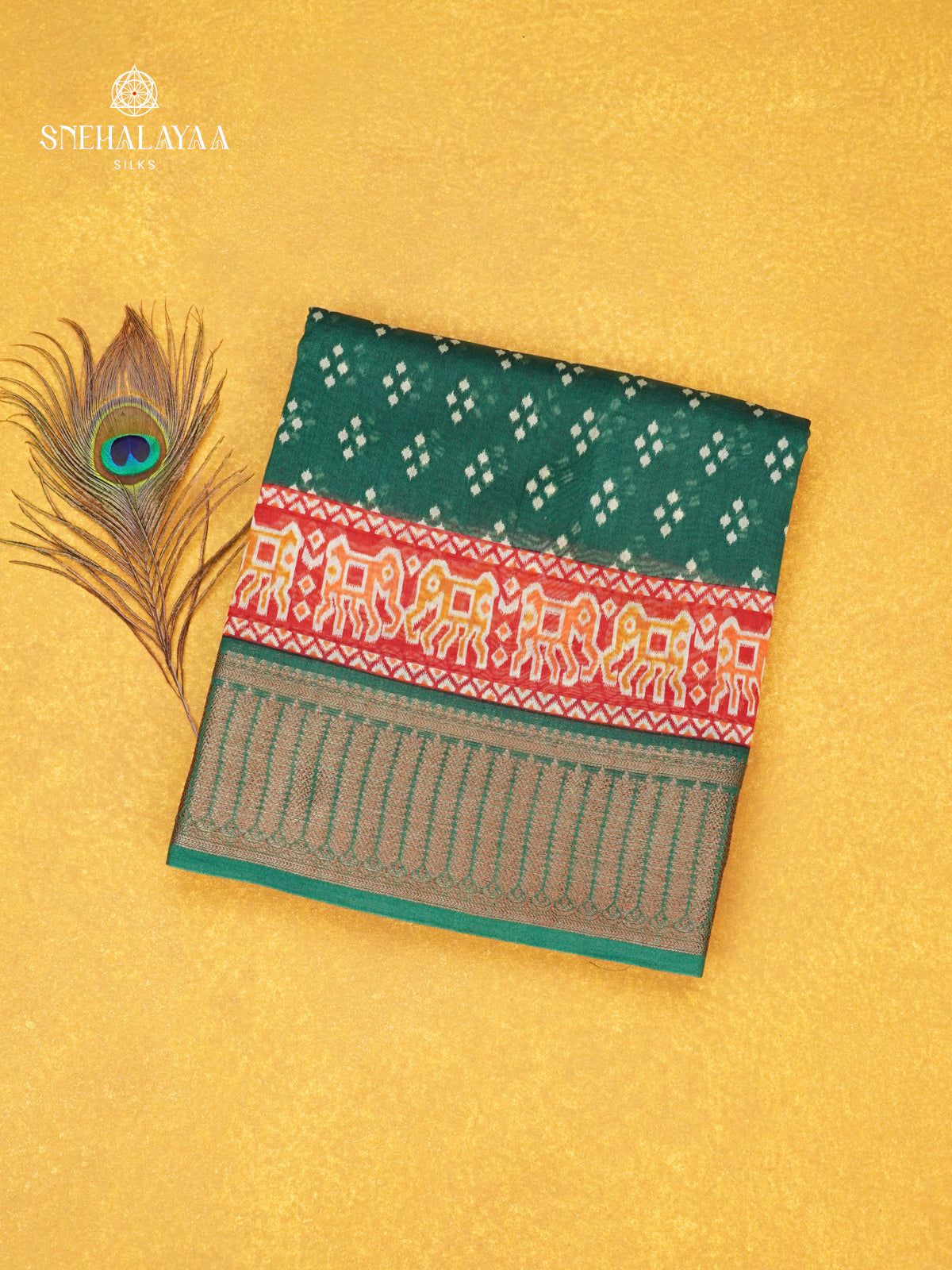 Forest Green Chanderi Saree