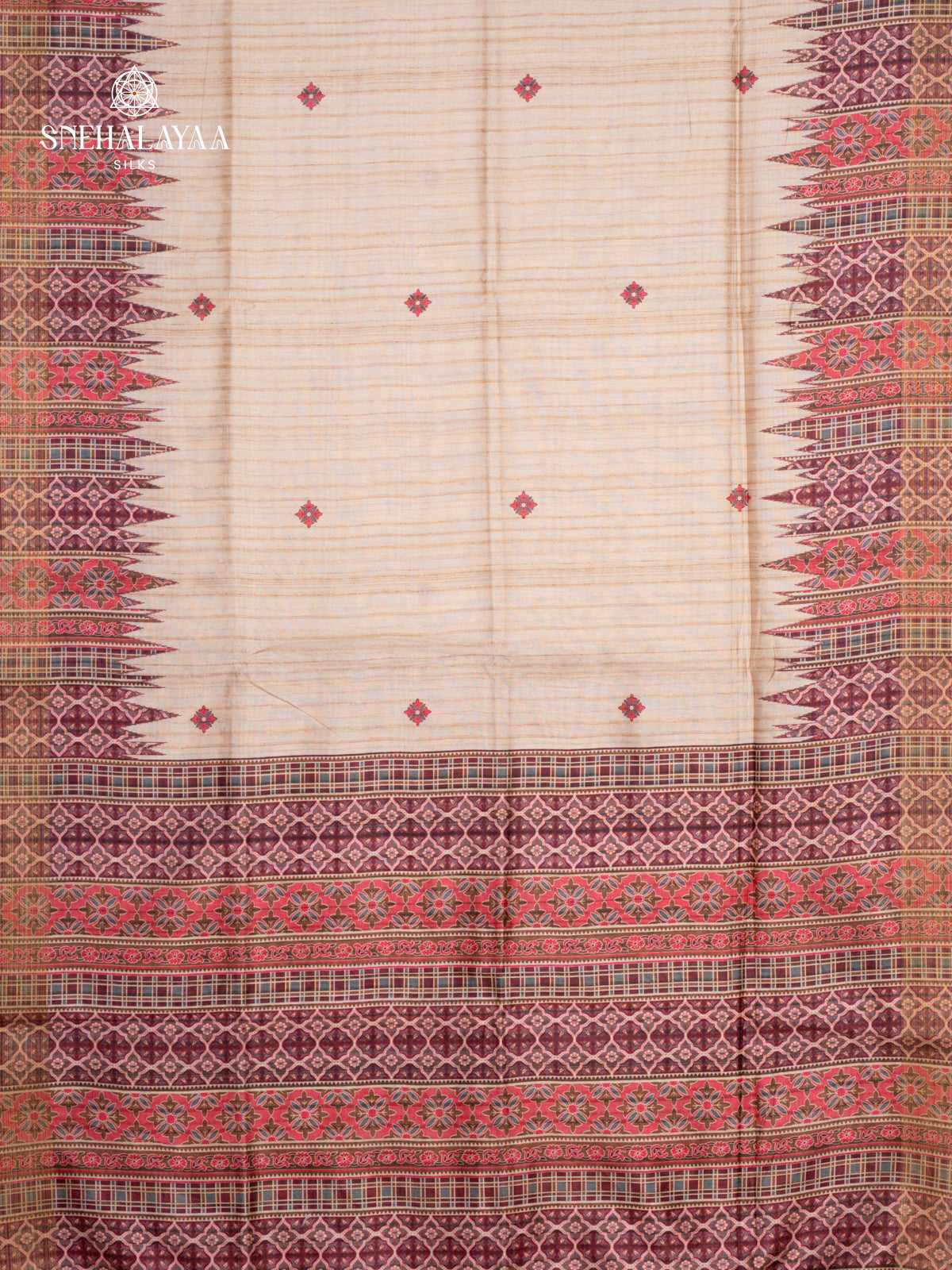 Beige Tussar Saree