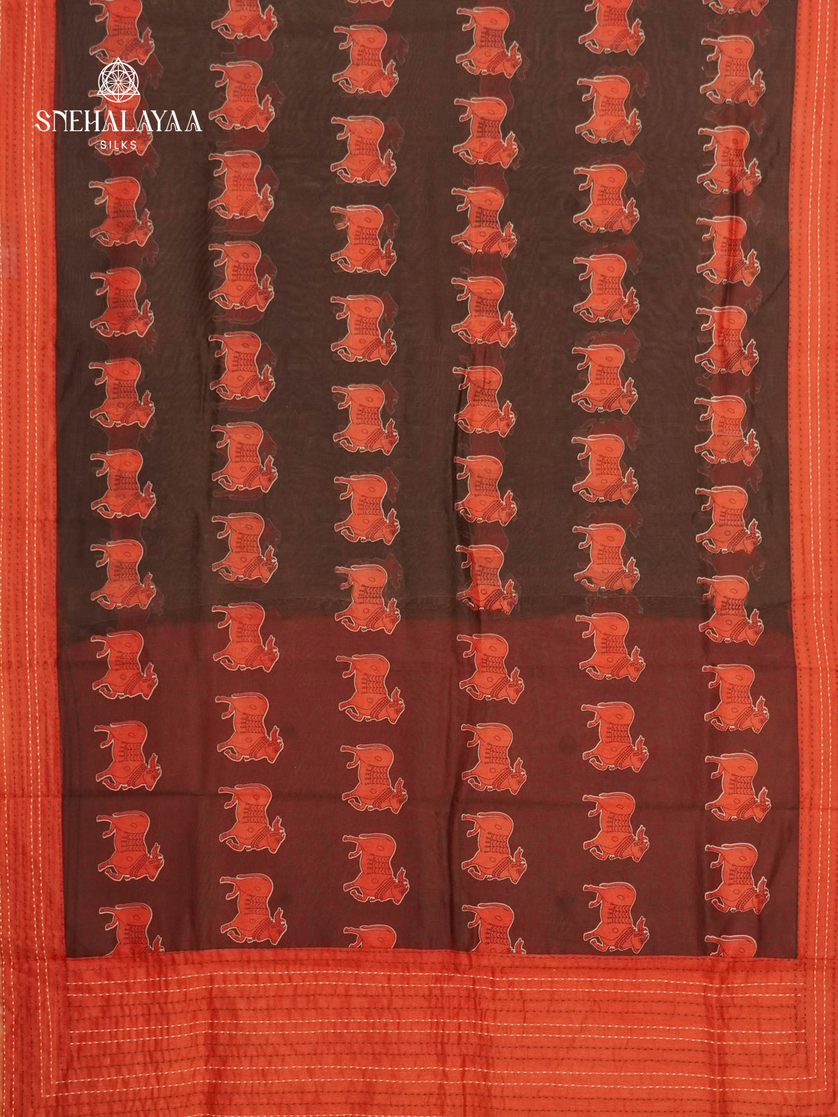 Brown Chanaderi Saree