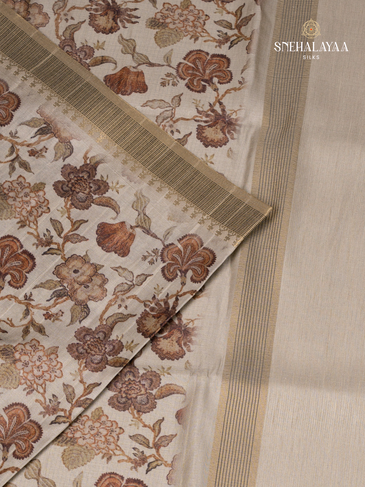 Off White Tussar Saree