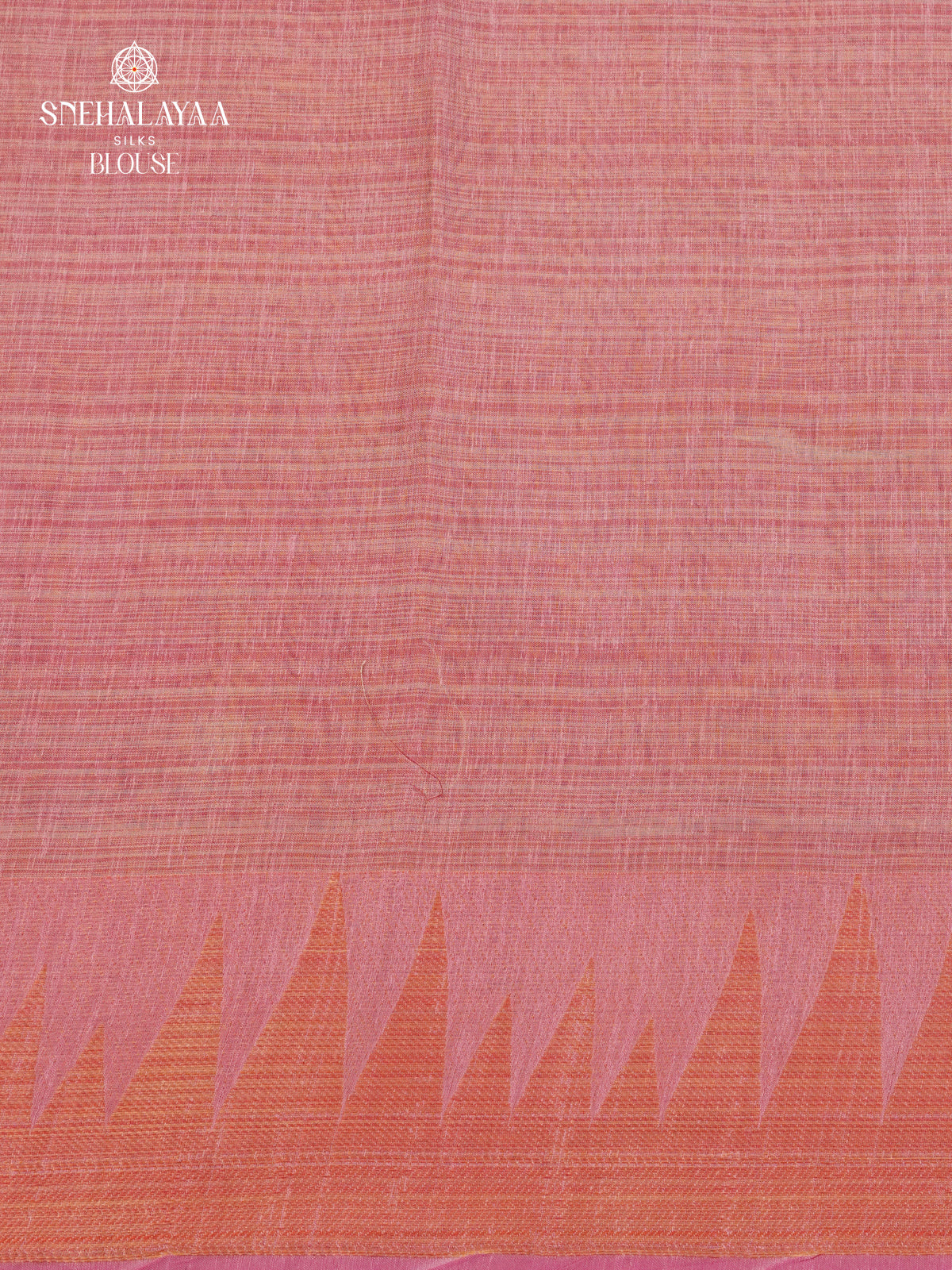 Pale Orange With Pink Border Linen Tissue Saree