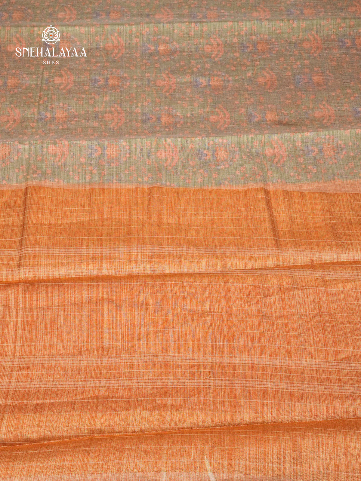 Sage Green Linen Tissue Saree