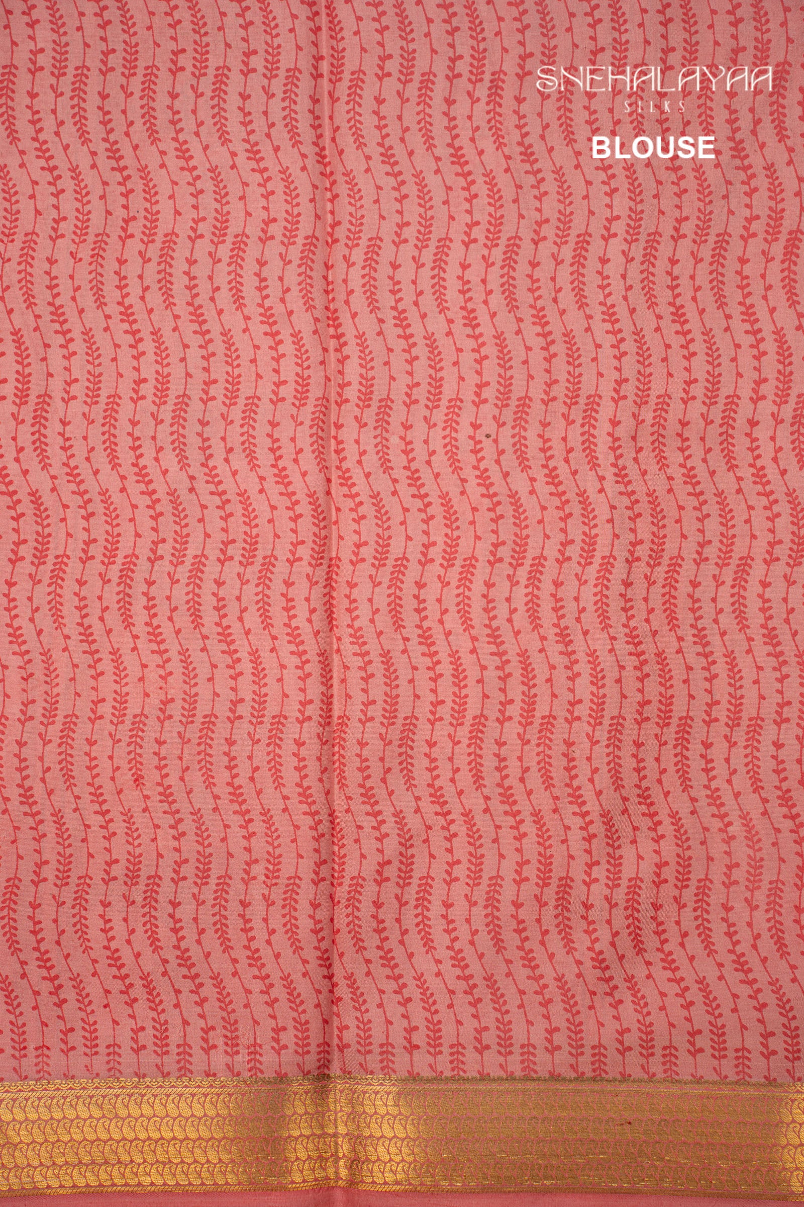 Pink Printed Mysore Silk Saree